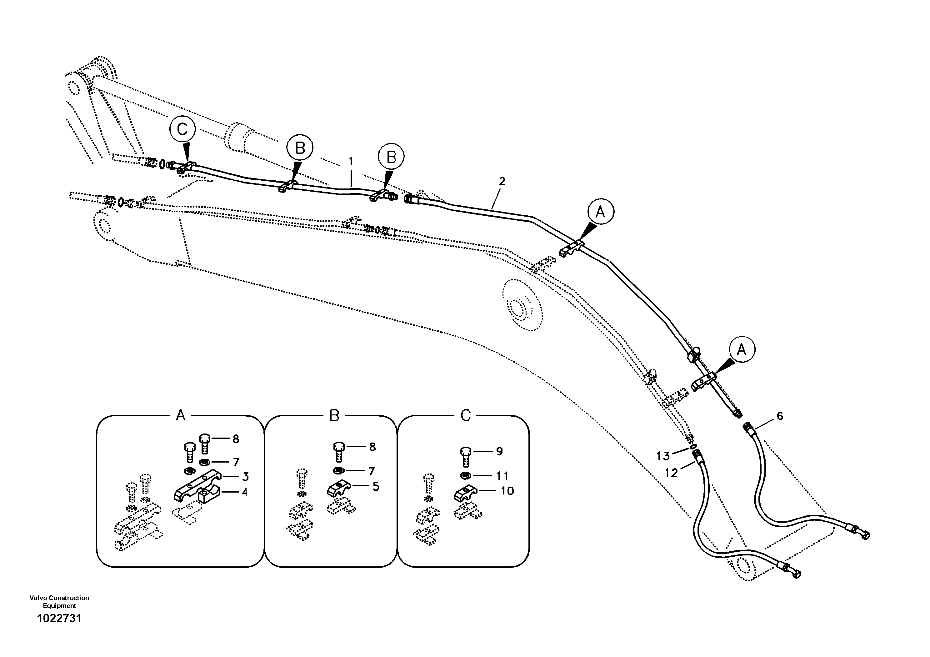 Схема запчастей Volvo EC240B - 26039 Working hydraulics, X1 on boom EC240B APPENDIX FX FORESTRY VER