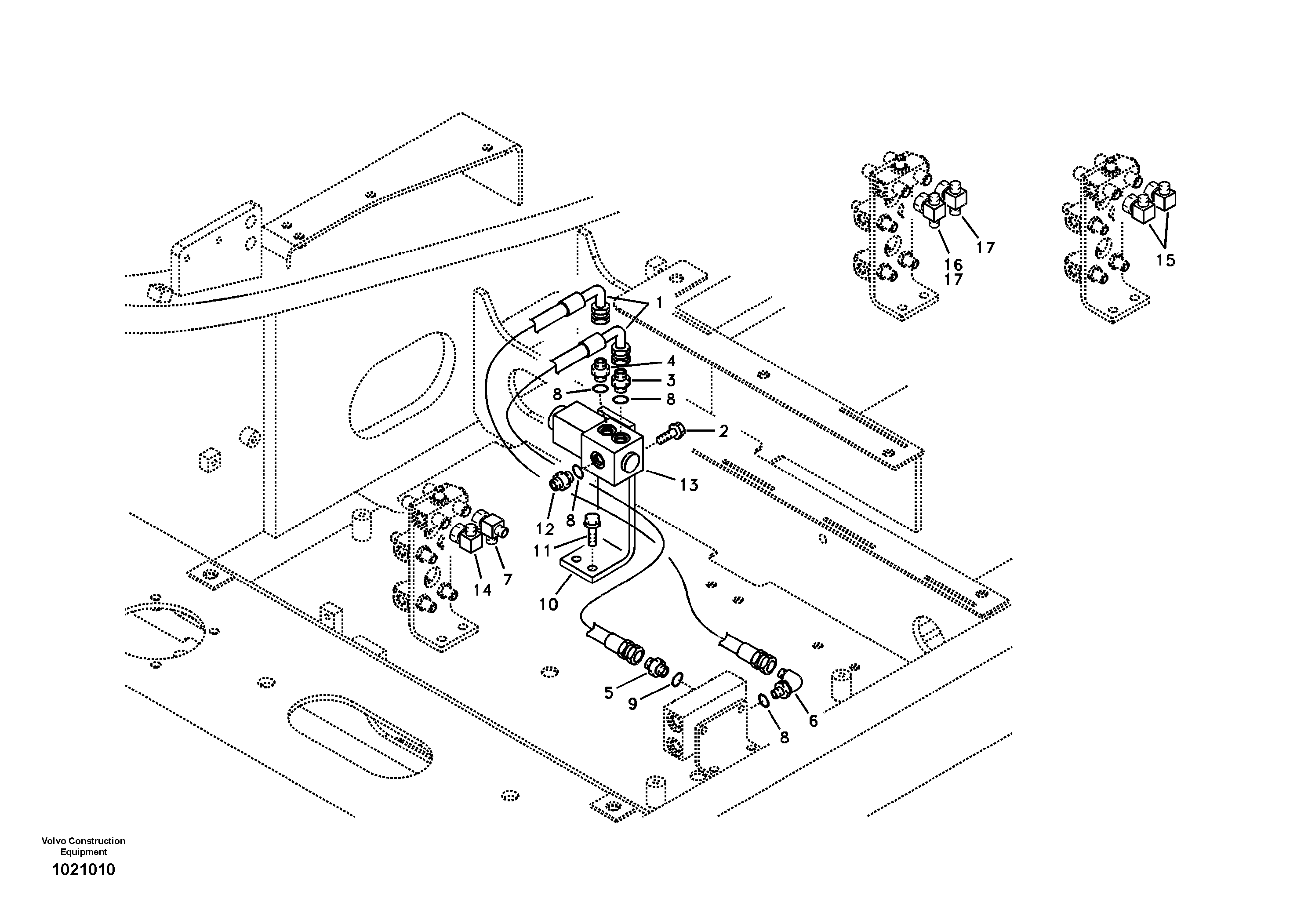 Схема запчастей Volvo EC240B - 99545 Servo system, hammer and shear EC240B SER NO INT 12641- EU & NA 80001-
