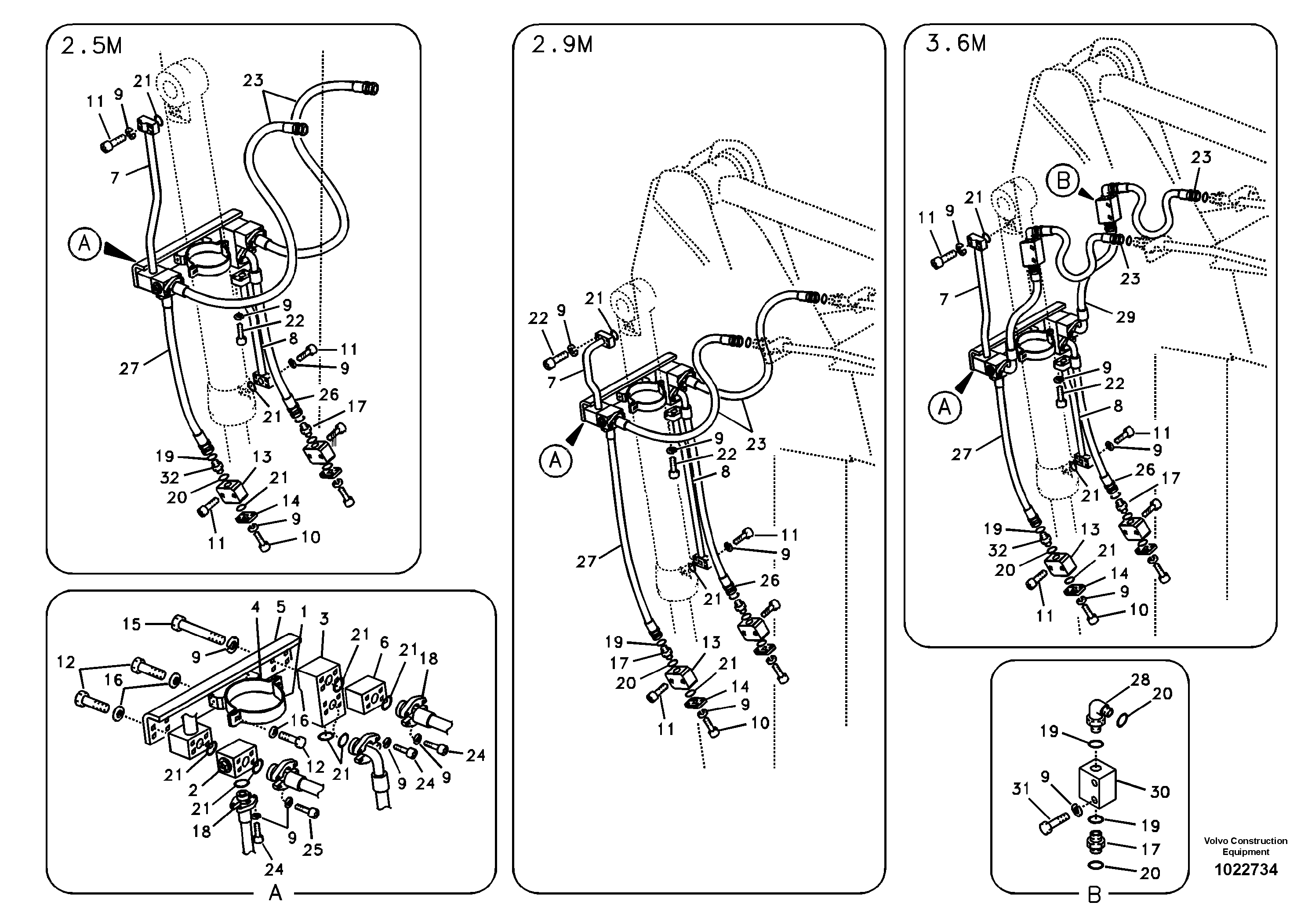 Схема запчастей Volvo EC240B - 13499 Working hydraulic, clamshell EC240B SER NO INT 12641- EU & NA 80001-
