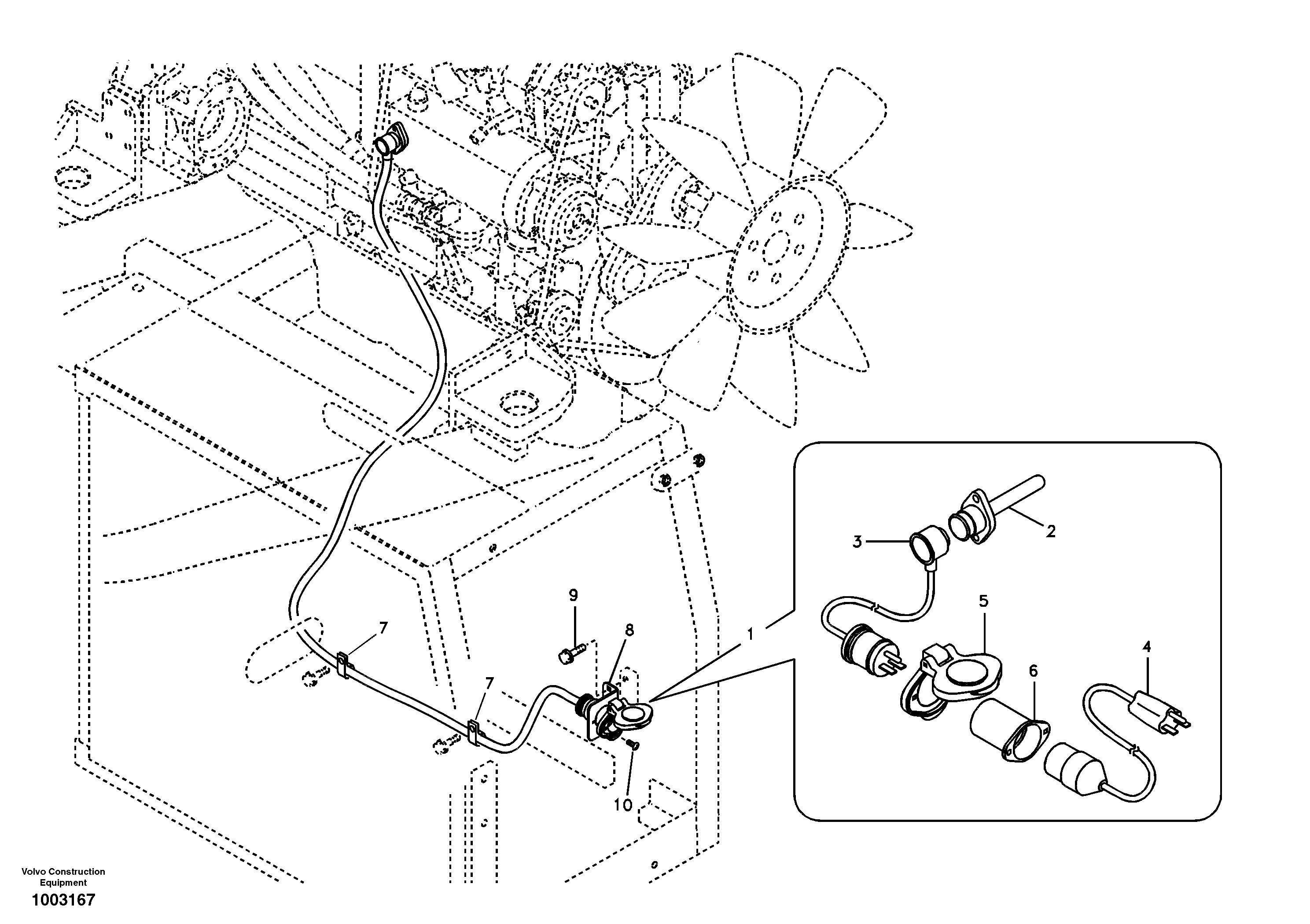 Схема запчастей Volvo EC240B - 39162 Engine block heater EC240B SER NO INT 12641- EU & NA 80001-