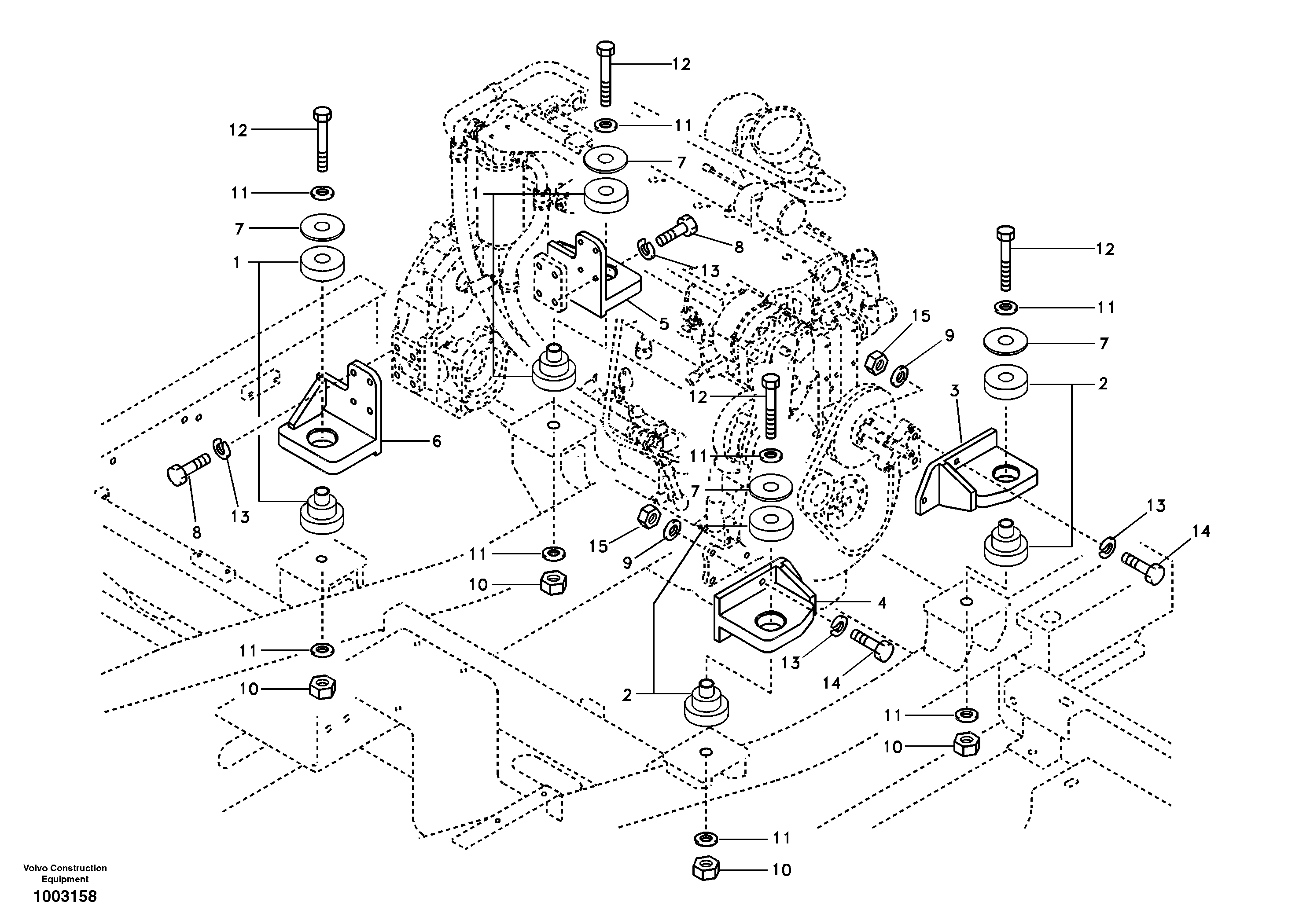 Схема запчастей Volvo EC240B - 50822 Engine mount EC240B