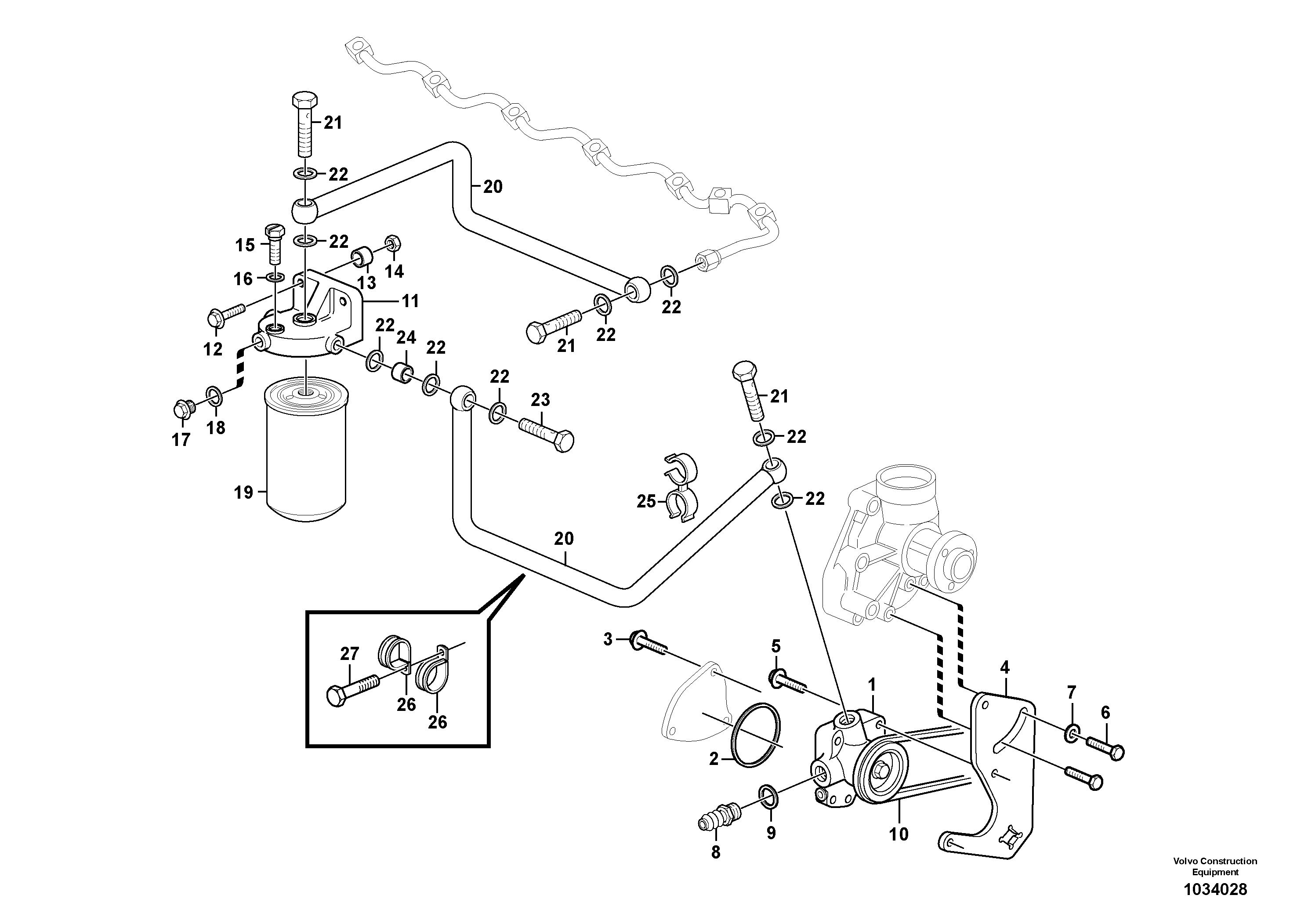 Схема запчастей Volvo EC240B - 38090 Fuel pump EC240B