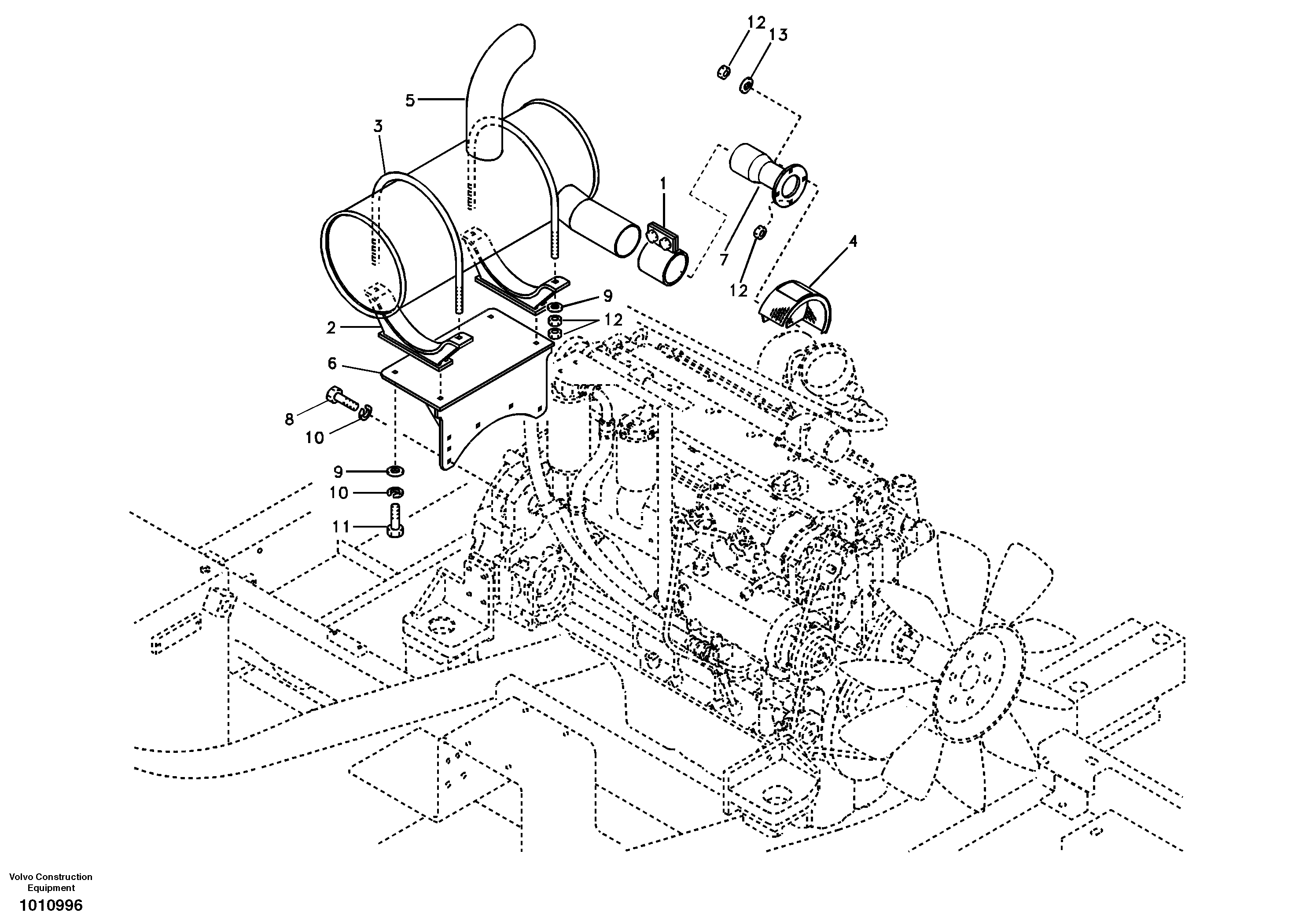 Схема запчастей Volvo EC240B - 8233 Выхлопная система EC240B
