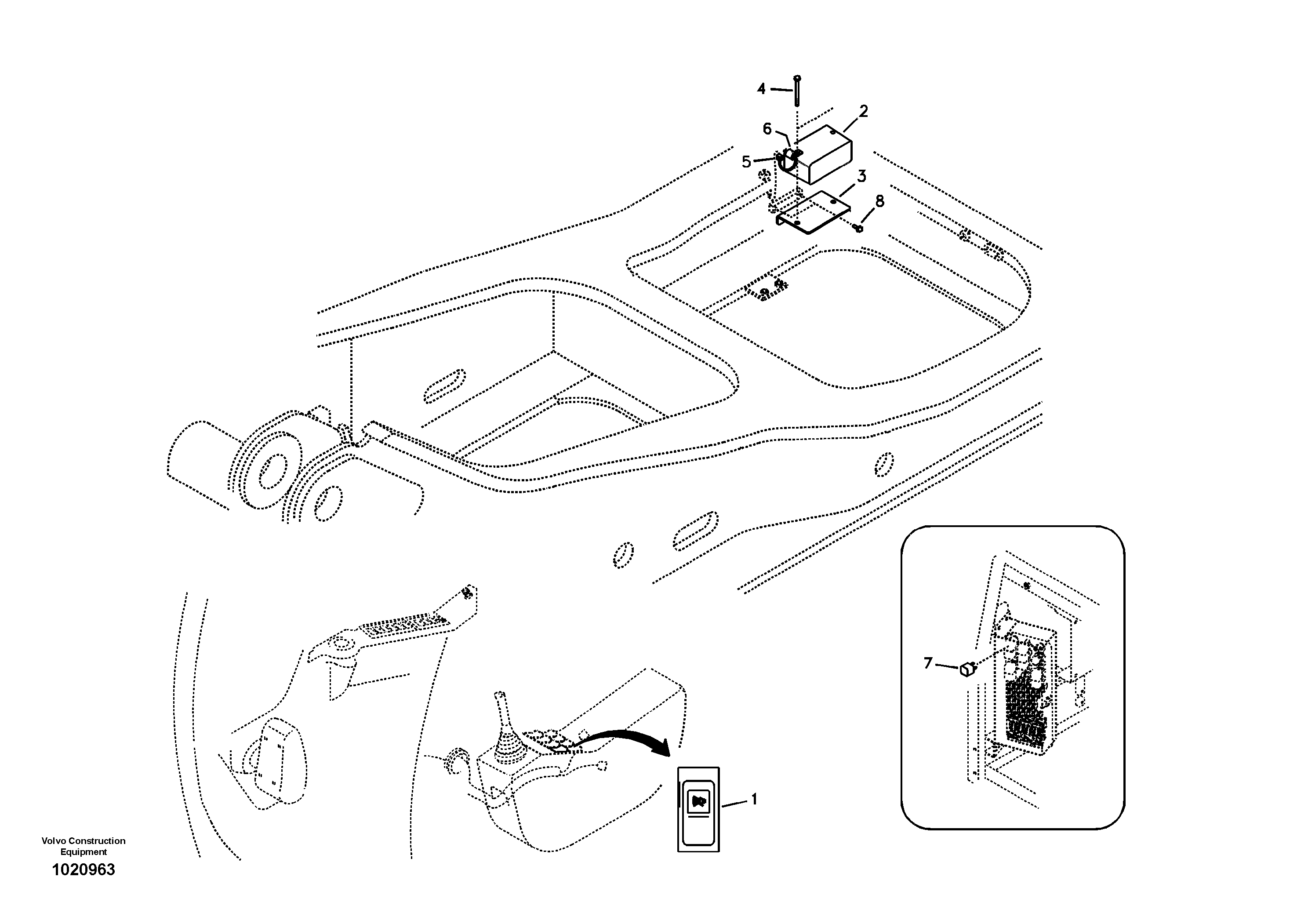 Схема запчастей Volvo EC240B - 59188 Back-up warning unit EC240B SER NO INT 12641- EU & NA 80001-