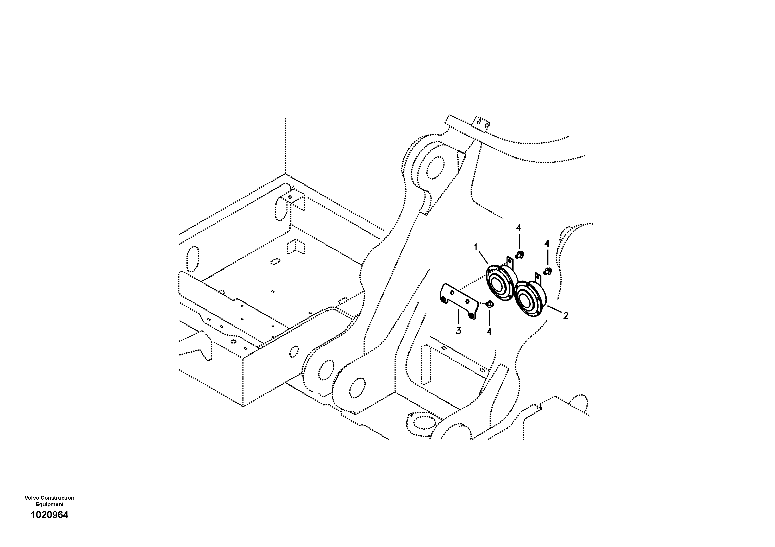 Схема запчастей Volvo EC240B - 947 Horn EC240B SER NO INT 12641- EU & NA 80001-