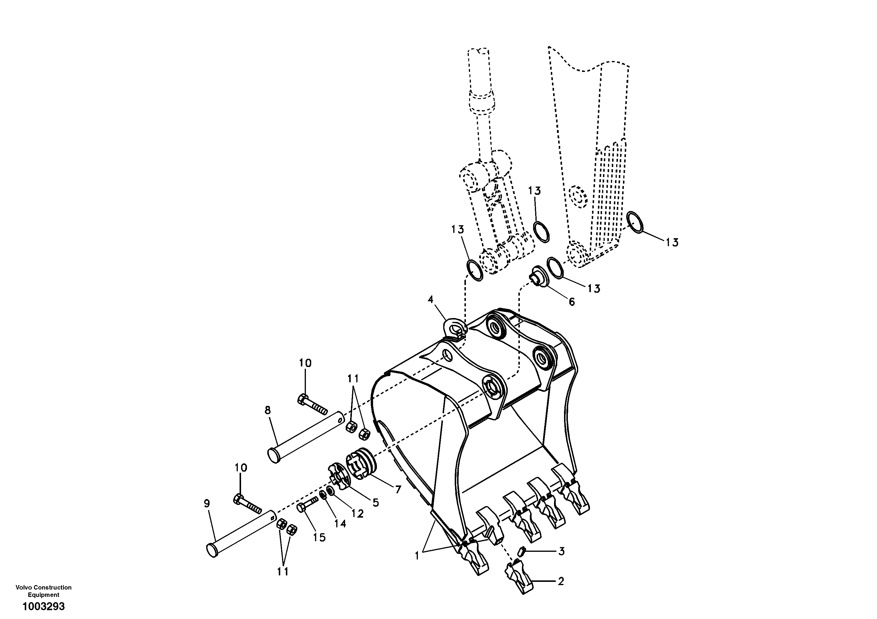 Схема запчастей Volvo EC240B - 60610 Ковш EC240B SER NO INT 12641- EU & NA 80001-