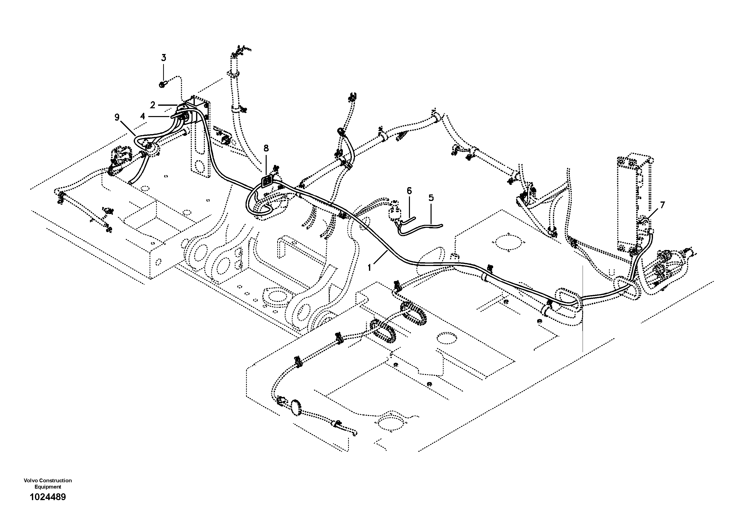 Схема запчастей Volvo EC240B - 1041 Cable harness, waste handler EC240B SER NO INT 12641- EU & NA 80001-