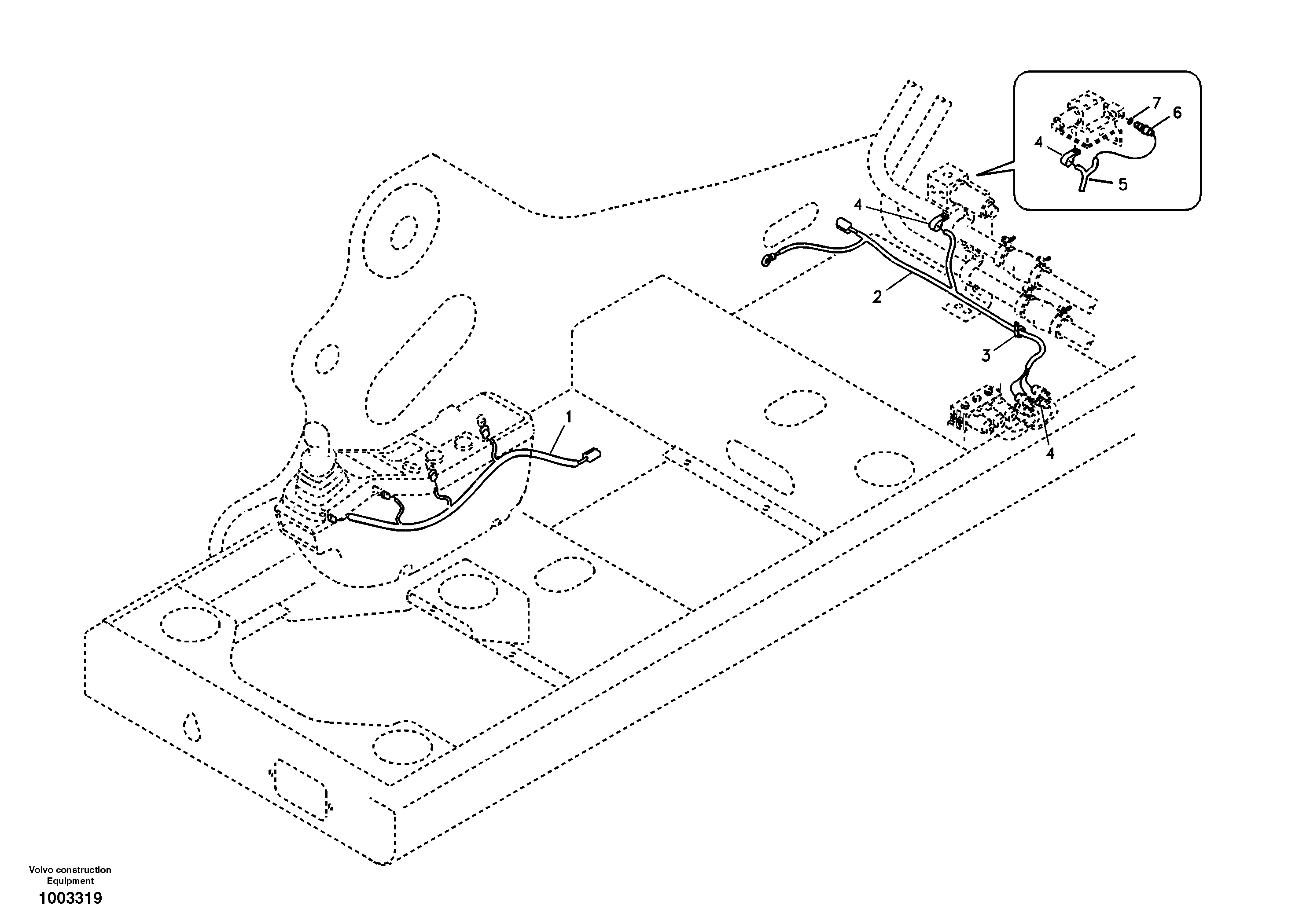 Схема запчастей Volvo EC240B - 41688 Cable and wire harness for clamshell bucket EC240B
