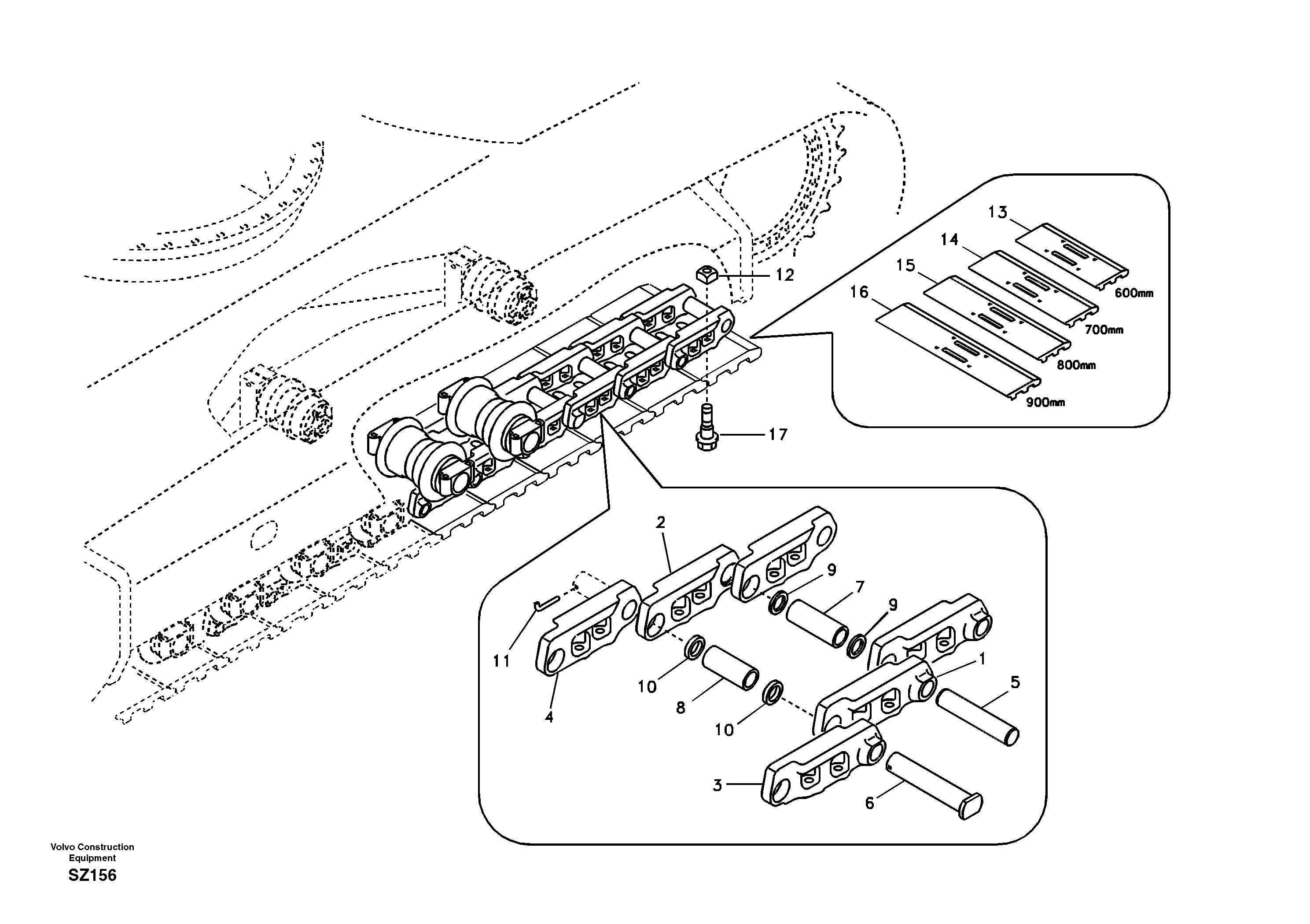 Схема запчастей Volvo EC240B - 7634 Гусеничная цепь EC240B
