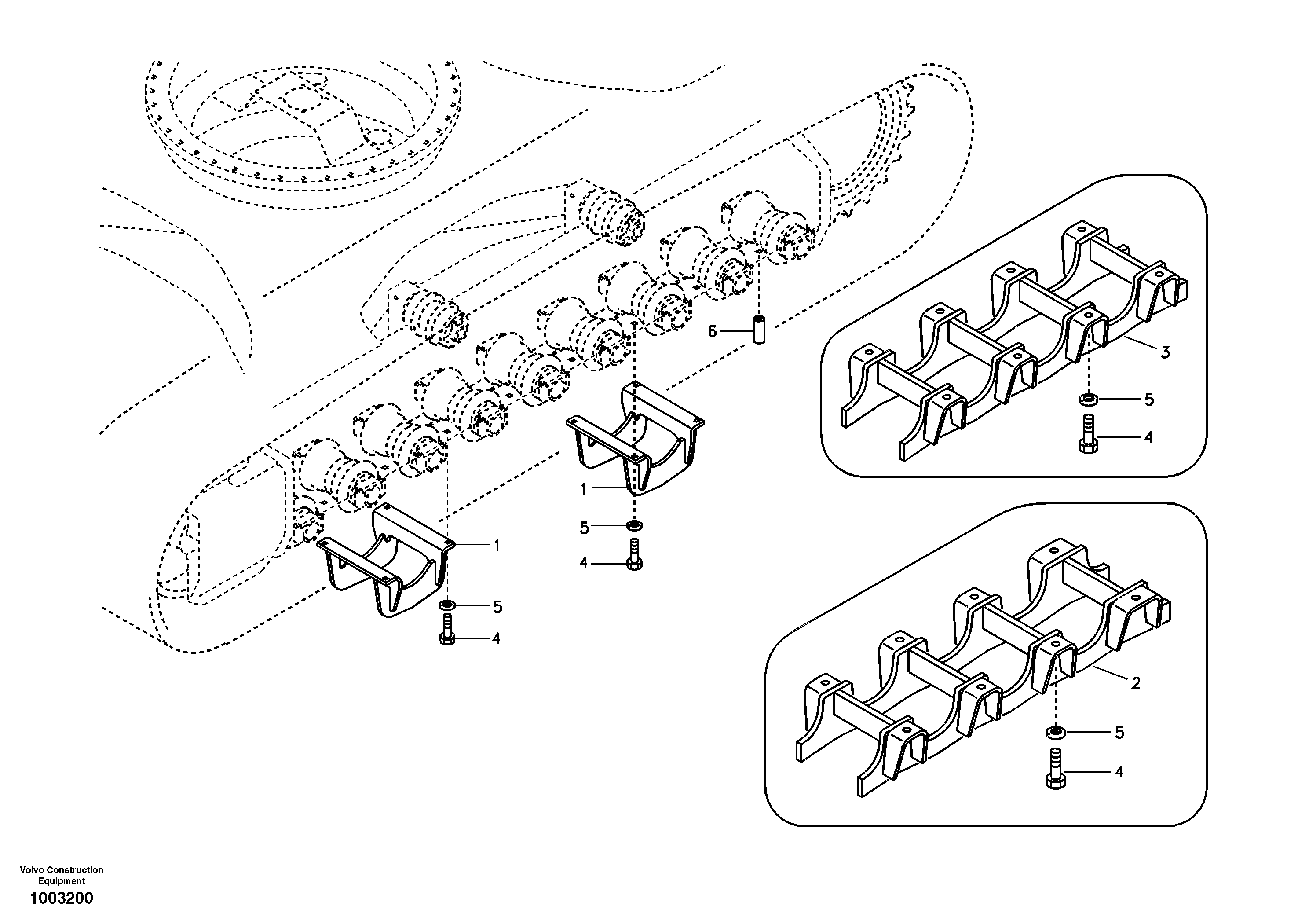 Схема запчастей Volvo EC240B - 82228 Undercarriage, track guards EC240B