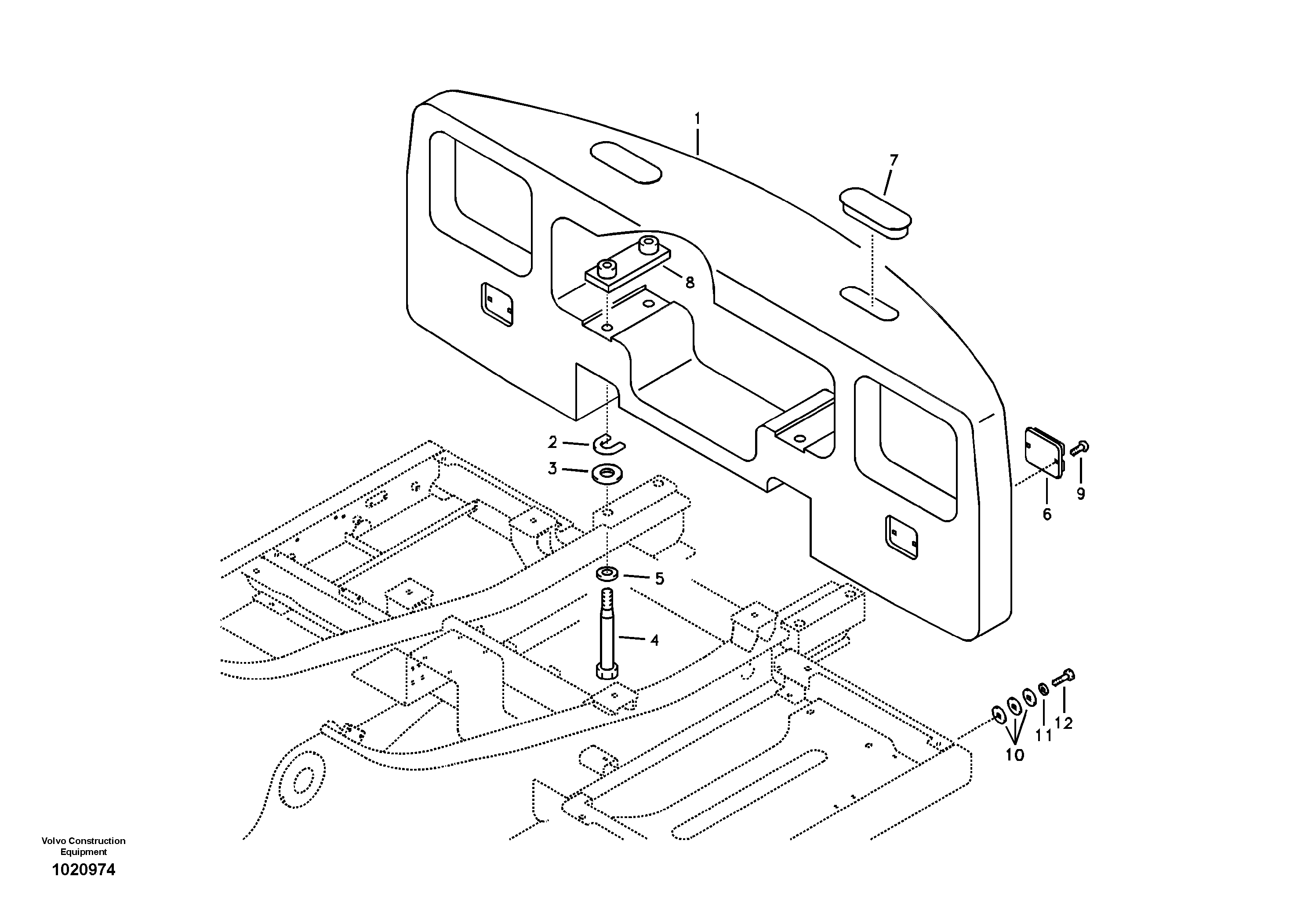 Схема запчастей Volvo EC240B - 18088 Противовесы EC240B SER NO INT 12641- EU & NA 80001-