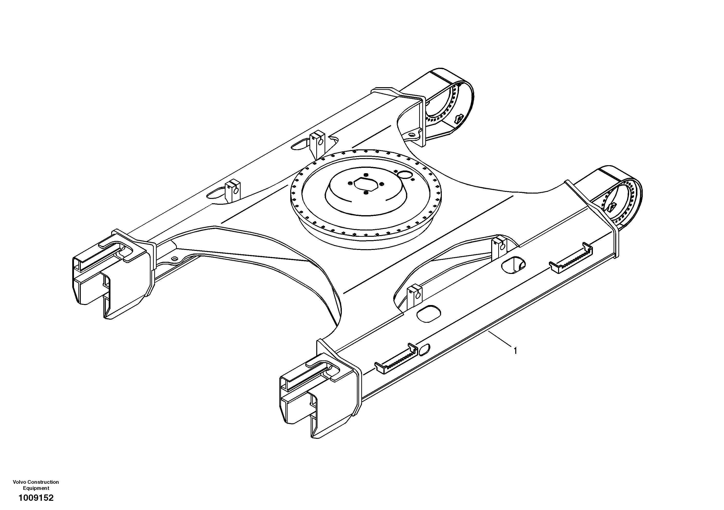 Схема запчастей Volvo EC240B - 3502 Рама экскаватора (ходовой части, шасси) EC240B SER NO INT 12641- EU & NA 80001-
