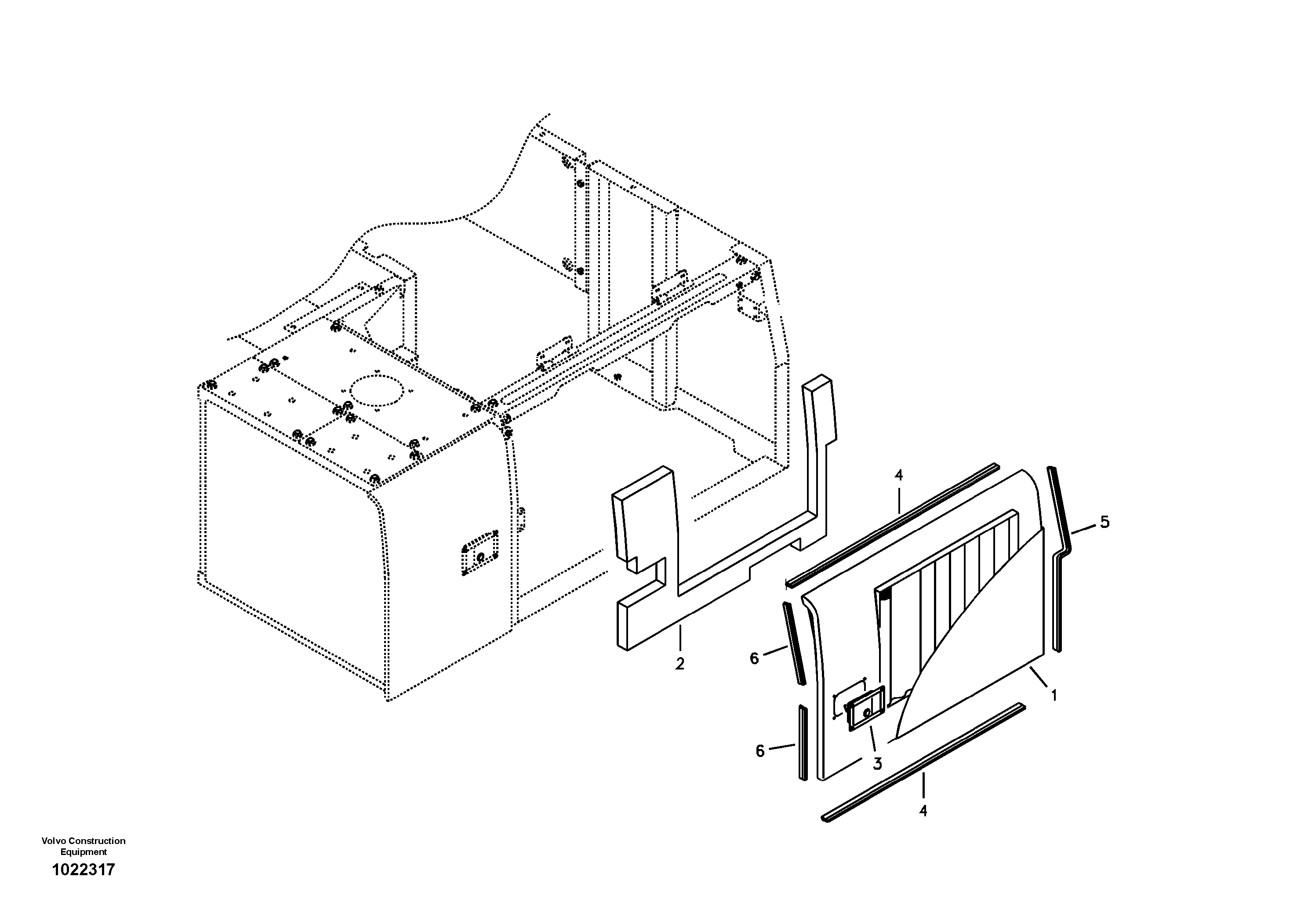 Схема запчастей Volvo EC240B - 24437 Door, side EC240B SER NO INT 12641- EU & NA 80001-