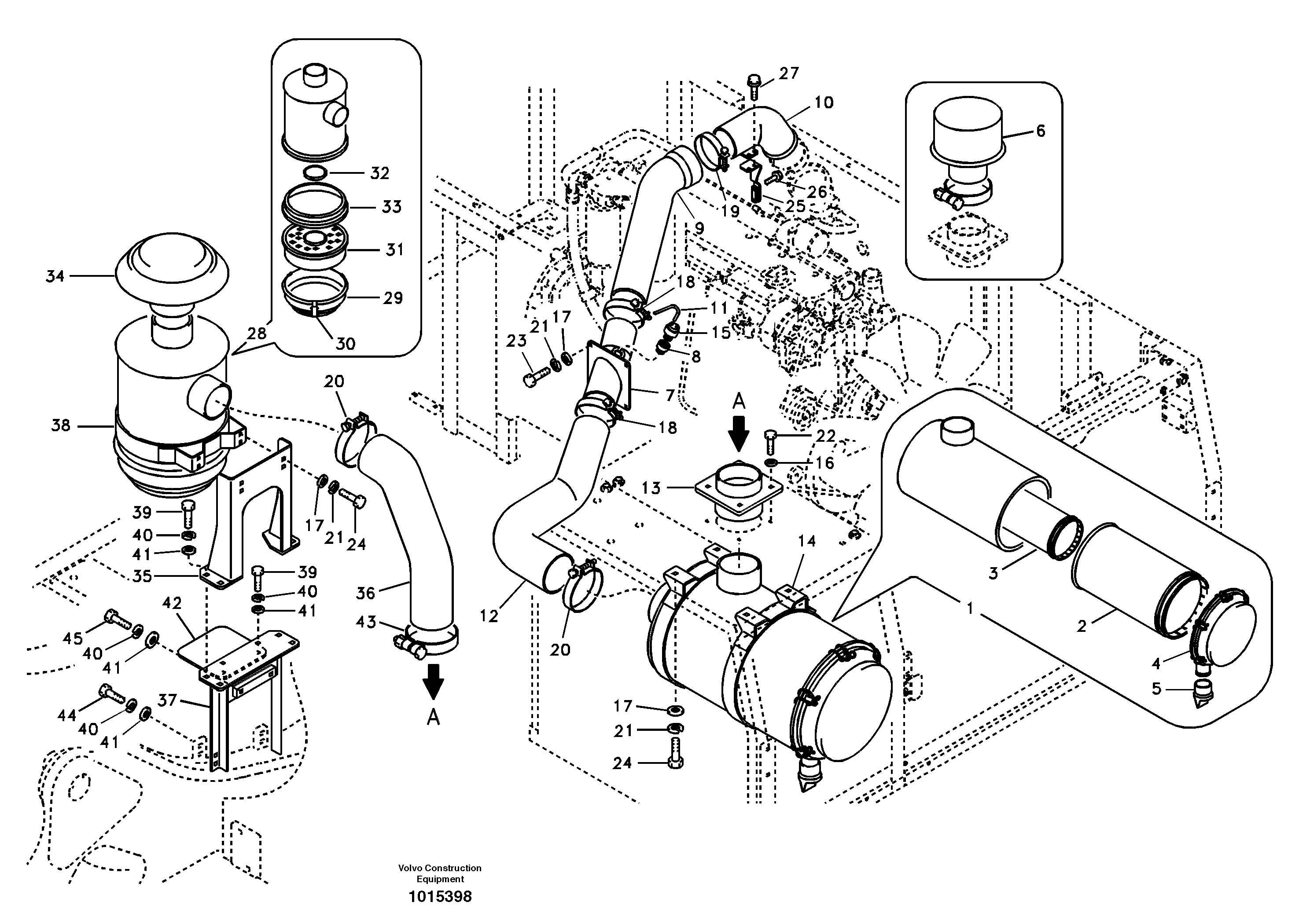 Схема запчастей Volvo EC290B - 71547 Система впуска EC290B