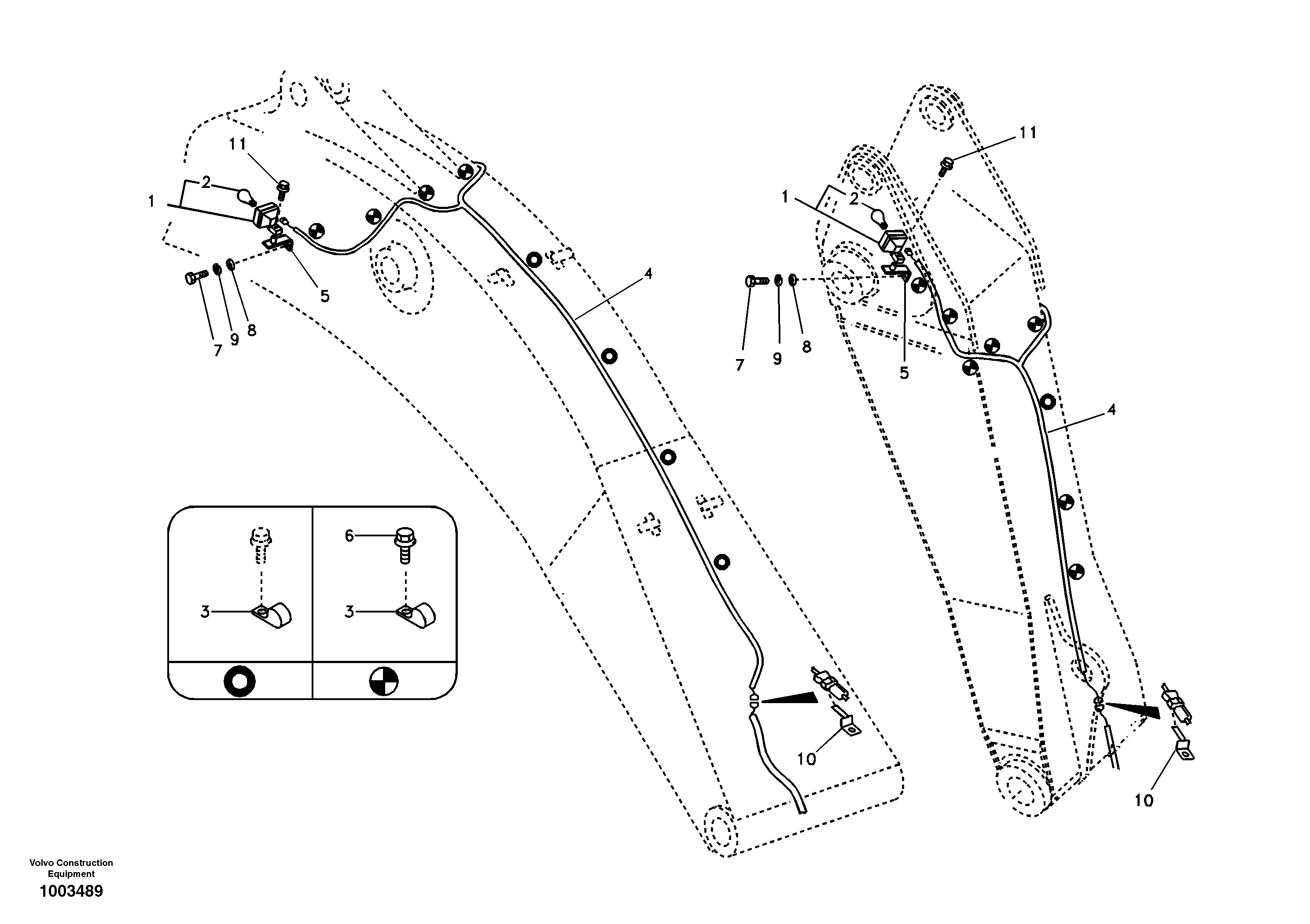 Схема запчастей Volvo EC290B - 10601 Working lamp on boom EC290B