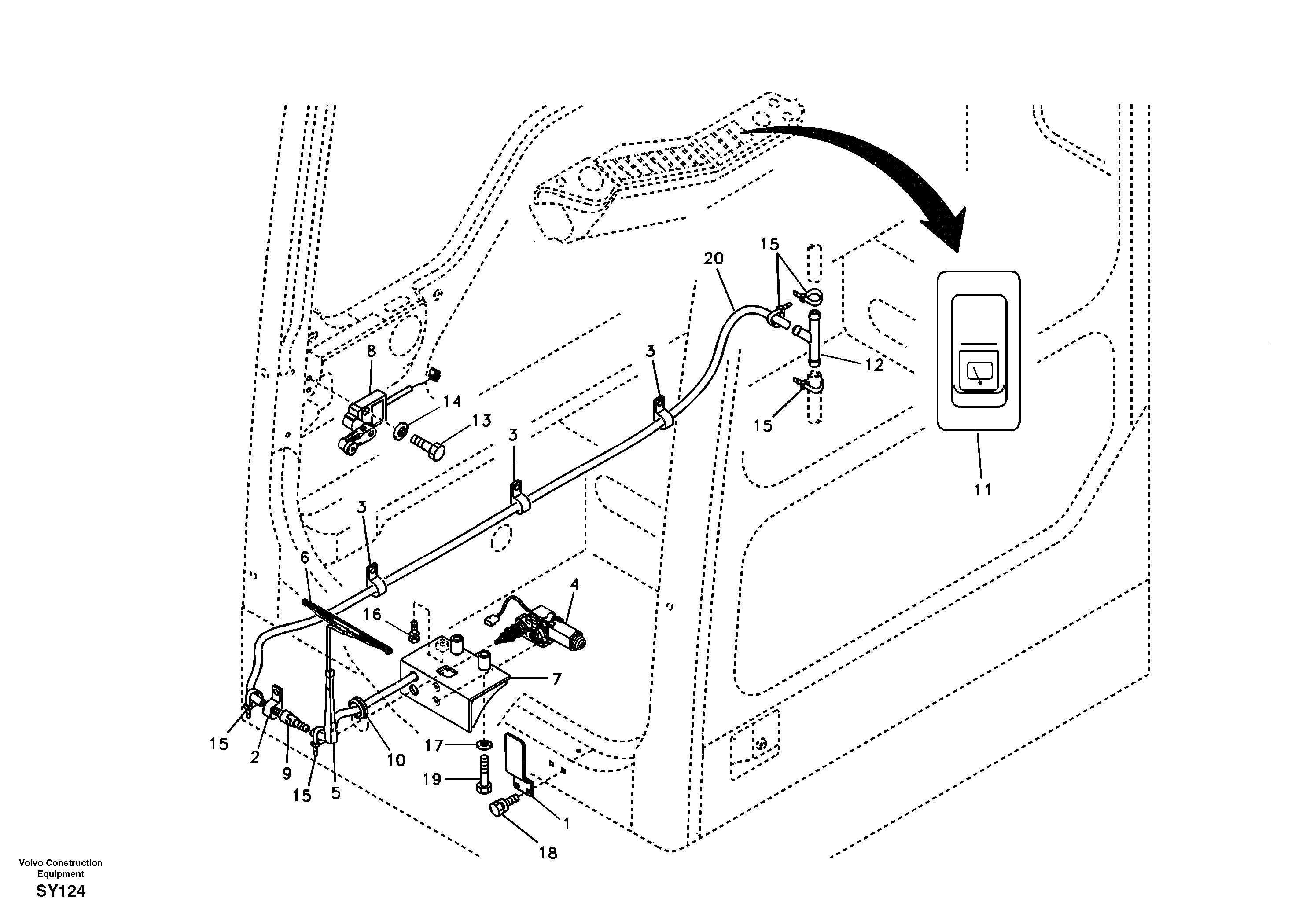 Схема запчастей Volvo EC290B - 58790 Lower wiper EC290B