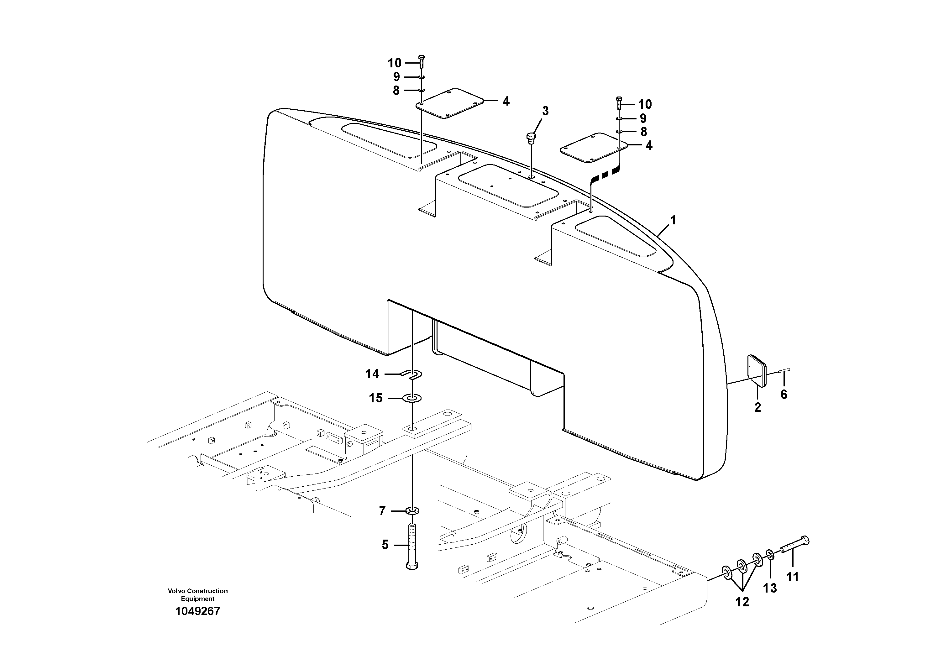 Схема запчастей Volvo EC290B - 47443 Противовесы EC290B