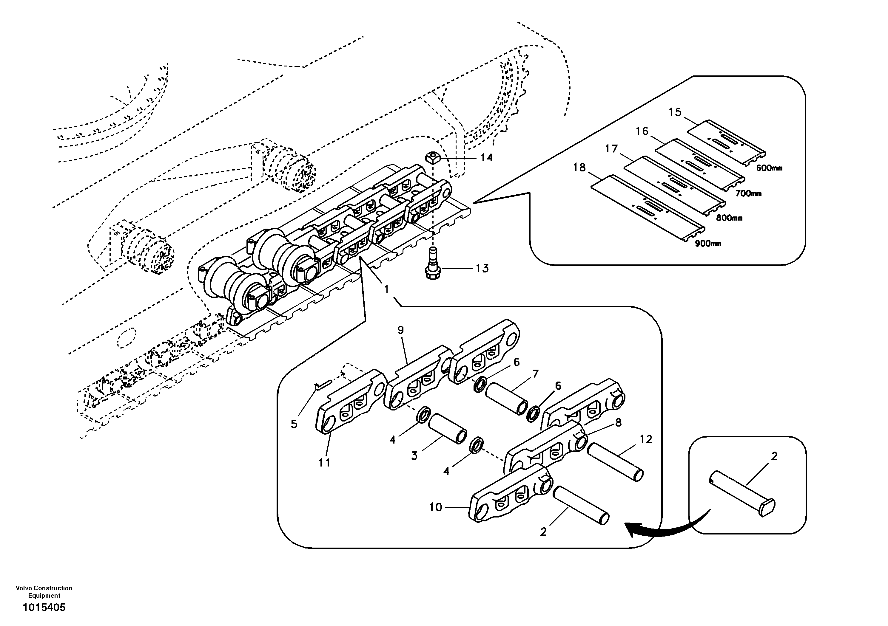 Схема запчастей Volvo EC290B - 15254 Гусеничная цепь EC290B