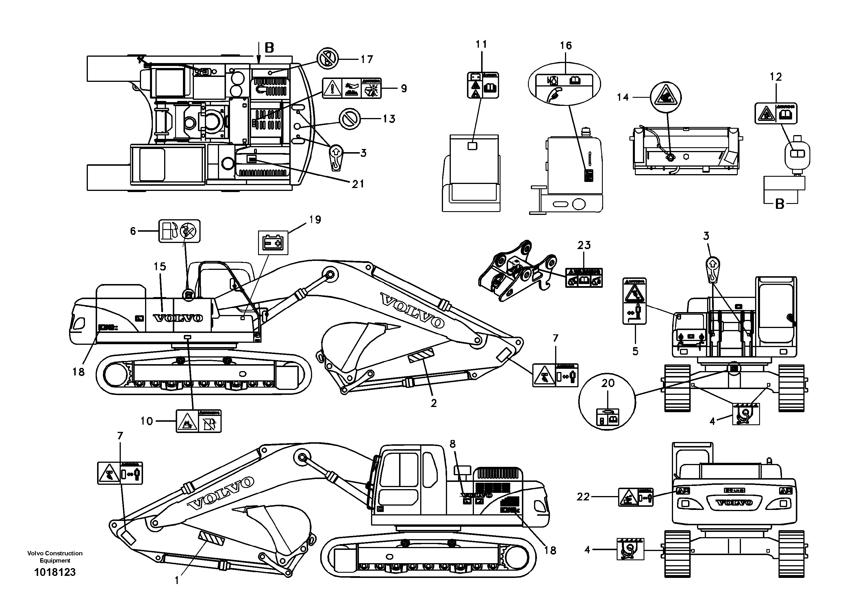Схема запчастей Volvo EC290B - 36006 Decal, outer location EC290B