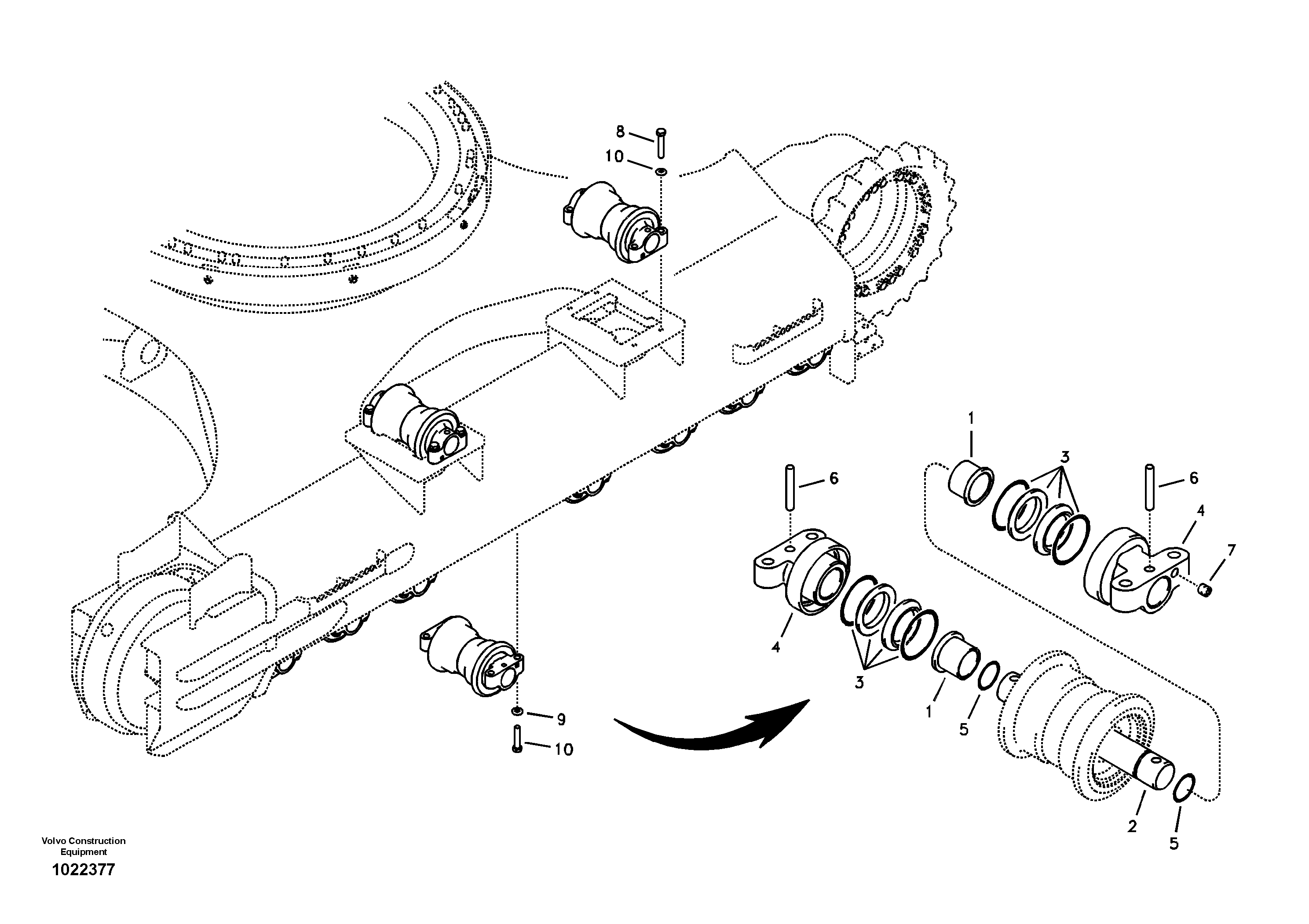 Схема запчастей Volvo EC290B - 29119 Bottom roller EC290B APPENDIX FX FORESTRY VER