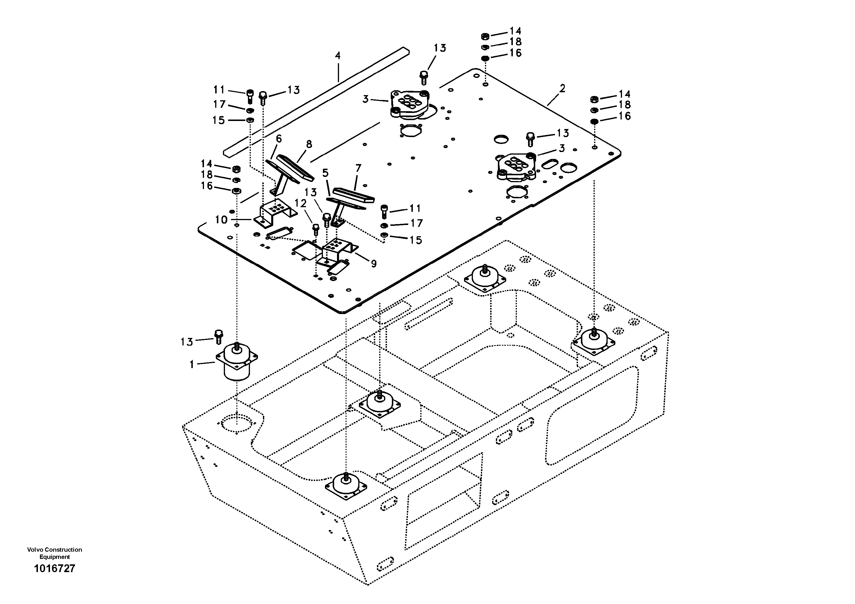Схема запчастей Volvo EC290B - 2571 Cabin floor EC290B APPENDIX FX FORESTRY VER