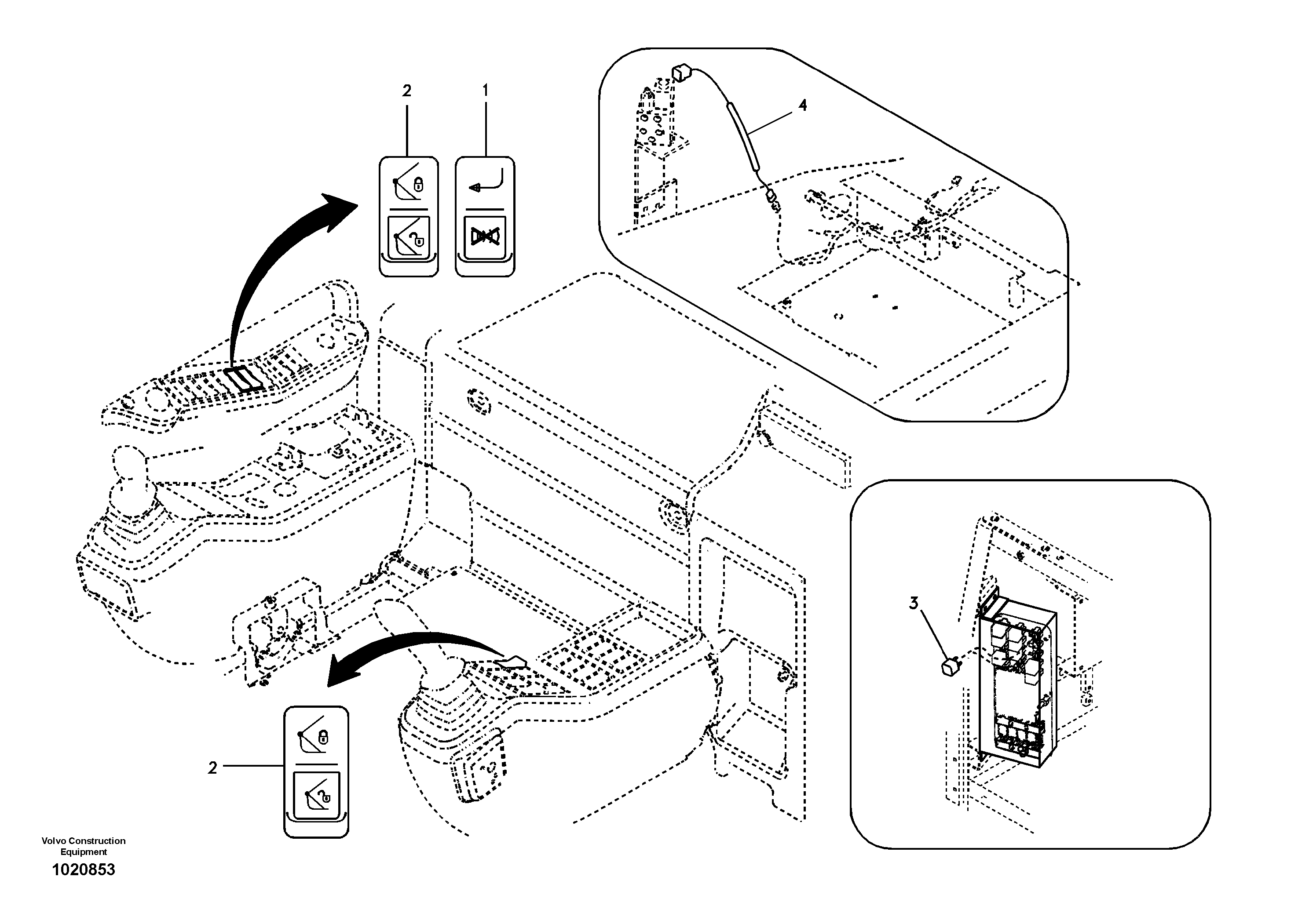 Схема запчастей Volvo EC290B - 64407 Switch, quickfit control EC290B SER NO INT 13562- EU & NA 80001-