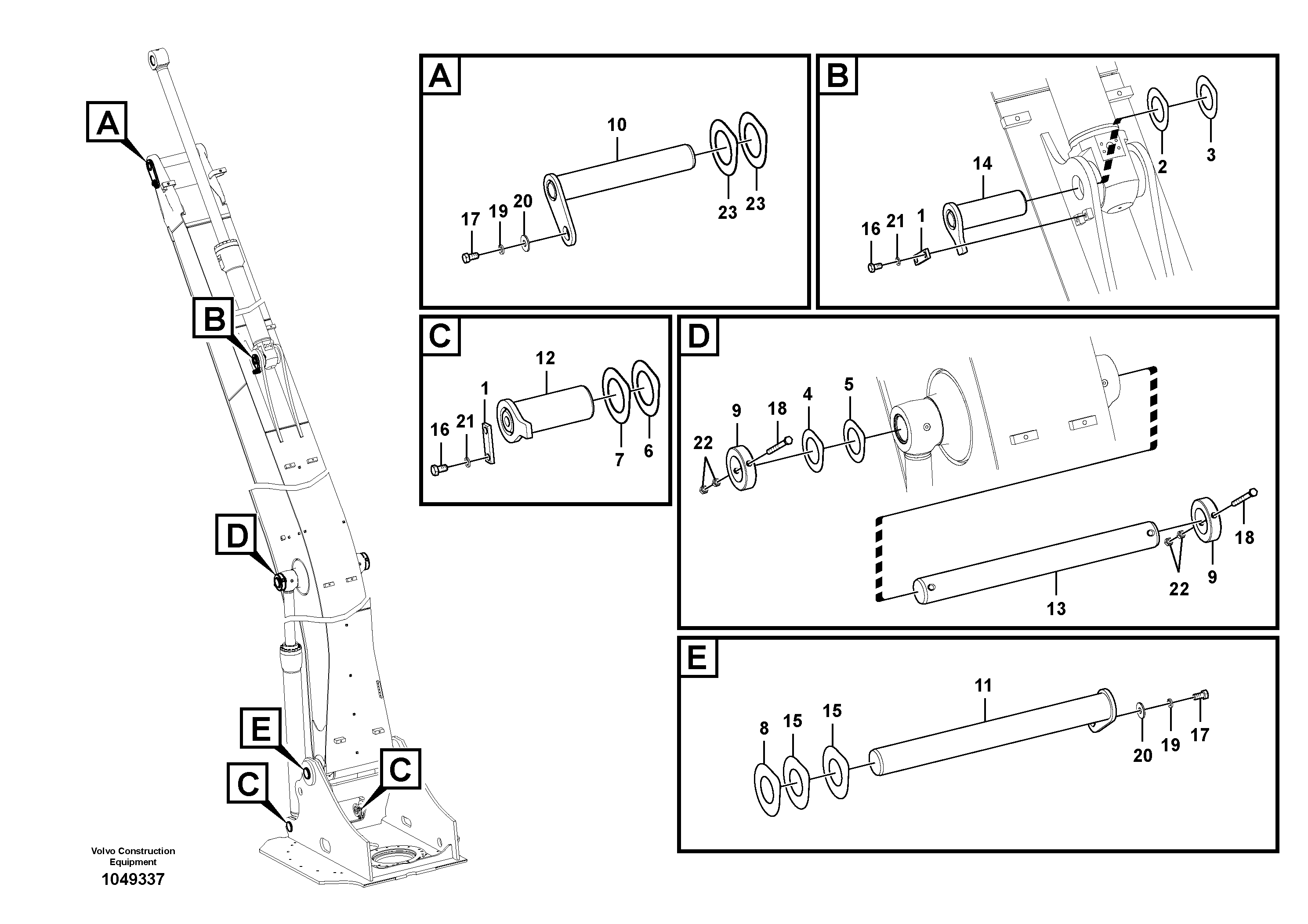 Схема запчастей Volvo EC290B - 86826 Links to boom, long reach EC290B