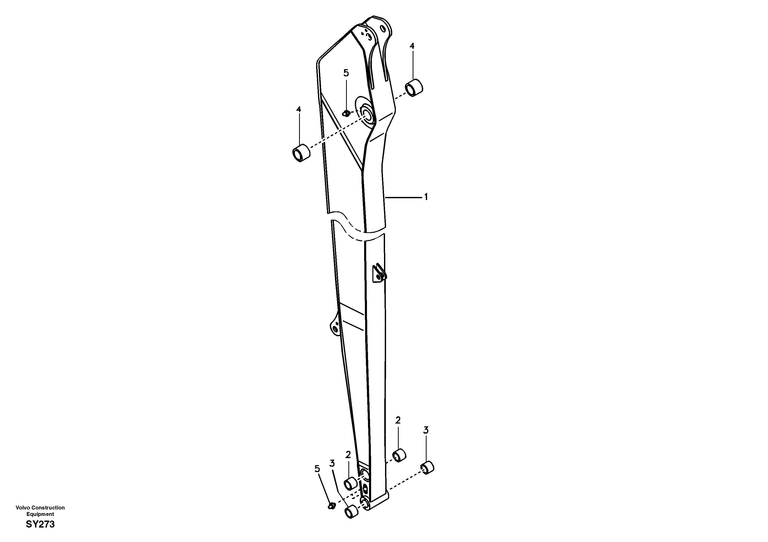 Схема запчастей Volvo EC290B - 66912 Dipper arm and grease piping without piping seat, long reach EC290B