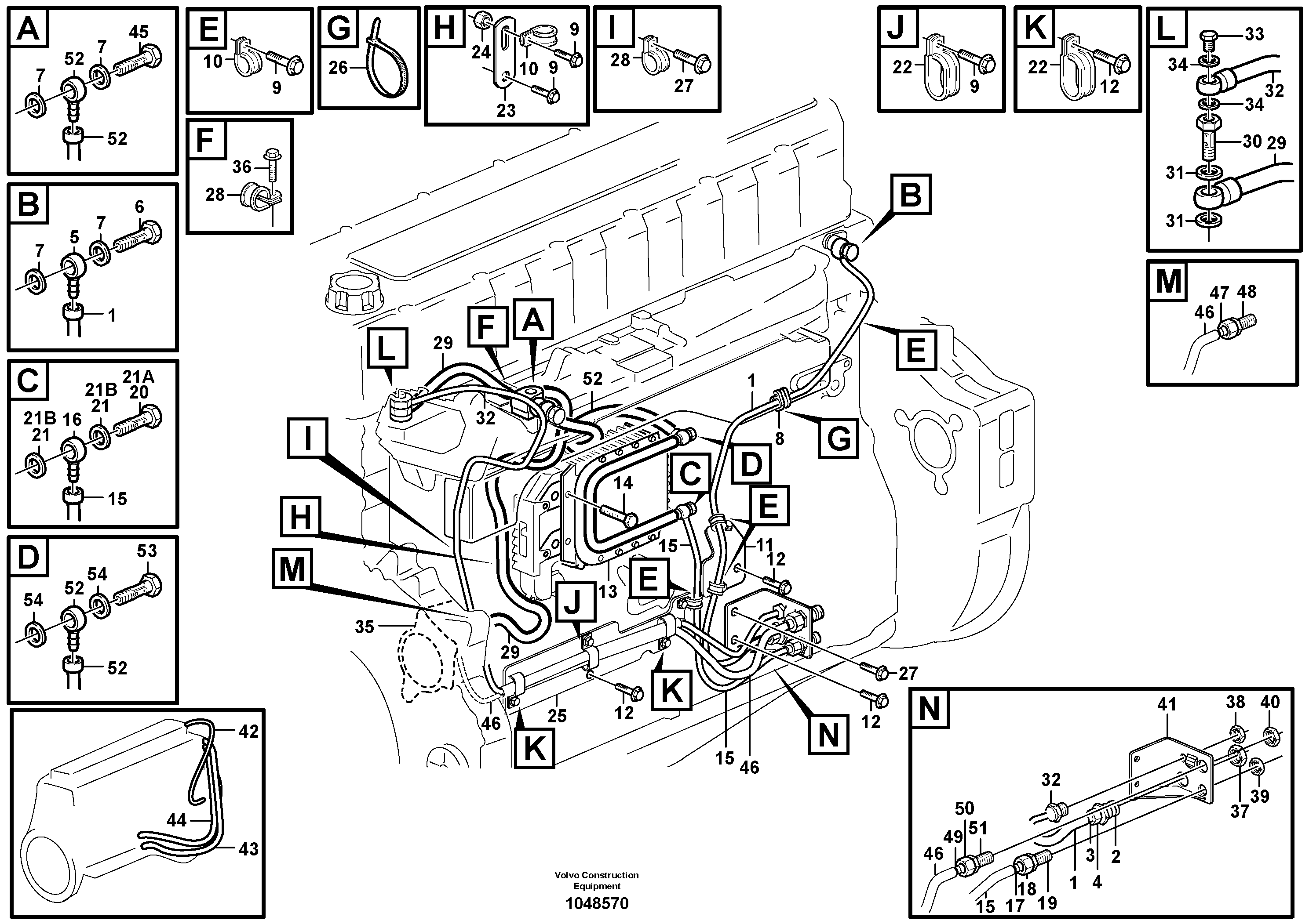Схема запчастей Volvo EC360B - 105922 Fuel pipes, fuel pump EC360B SER NO INT 12152- EU&NA 80001-