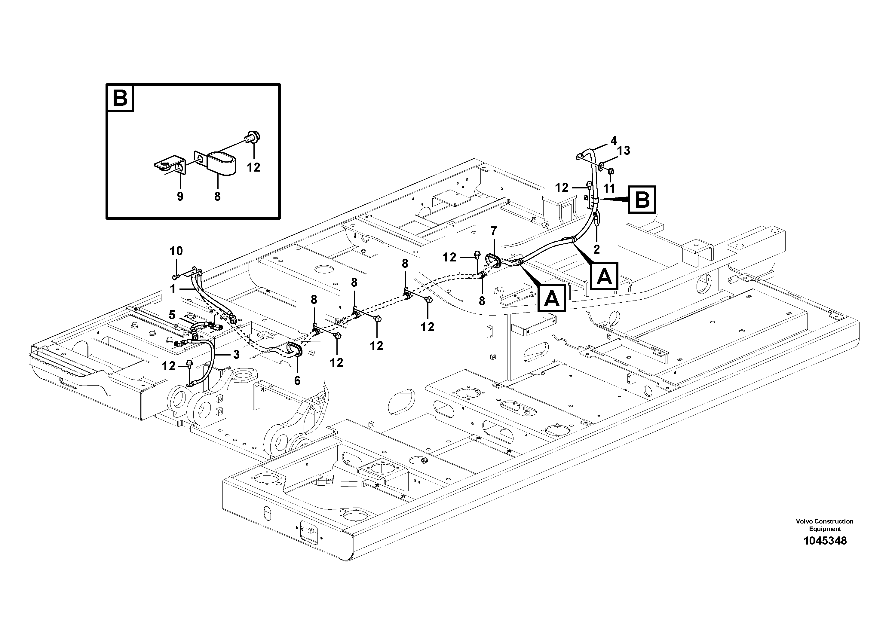 Схема запчастей Volvo EC360B - 95285 Cables, battery EC360B PRIME S/N 15001-/85001- 35001-