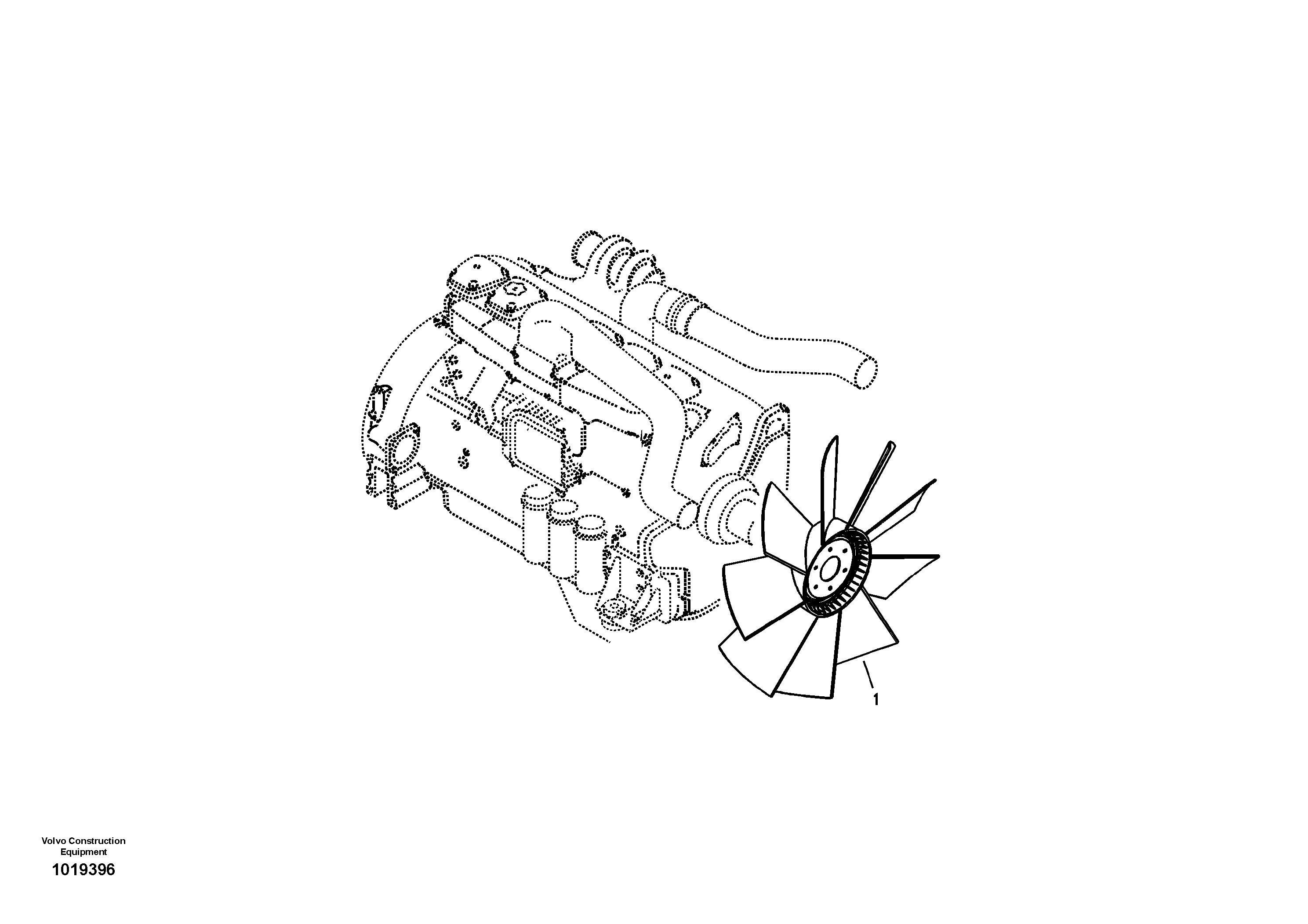 Схема запчастей Volvo EC360B - 90687 Cooling fan mounting EC360B SER NO INT 12152- EU&NA 80001-