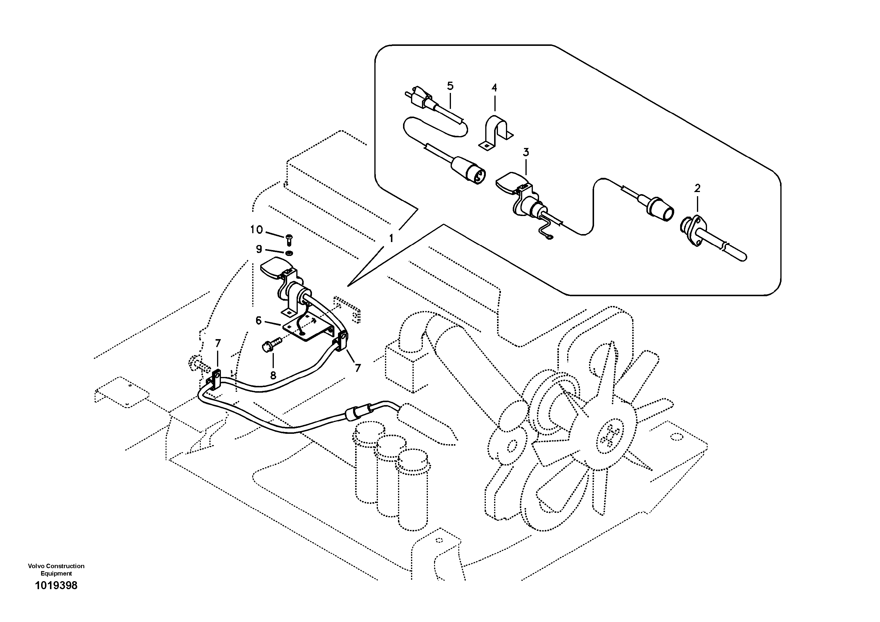 Схема запчастей Volvo EC360B - 86638 Engine block heater EC360B SER NO INT 12152- EU&NA 80001-