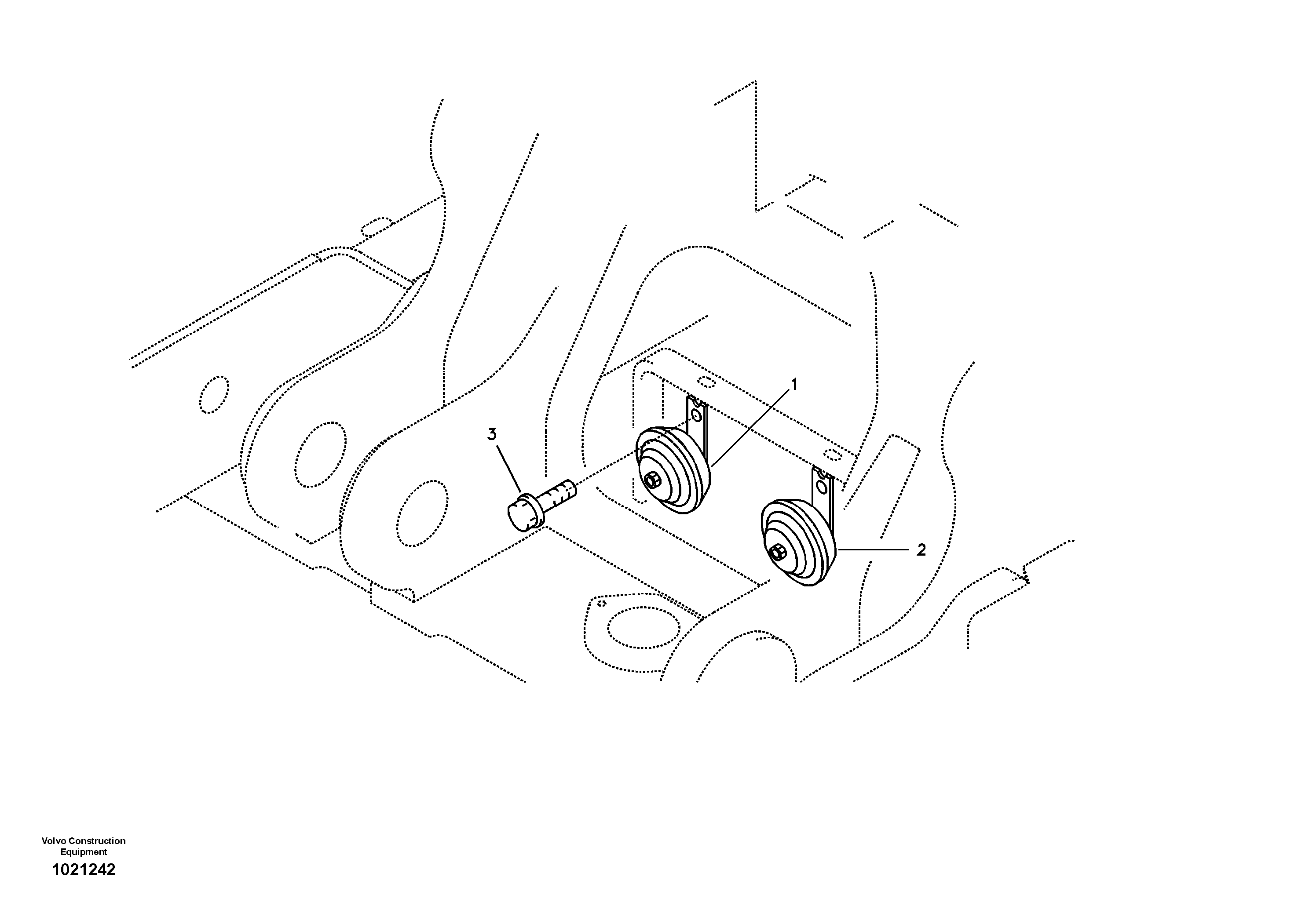 Схема запчастей Volvo EC360B - 97393 Horn EC360B SER NO INT 12152- EU&NA 80001-