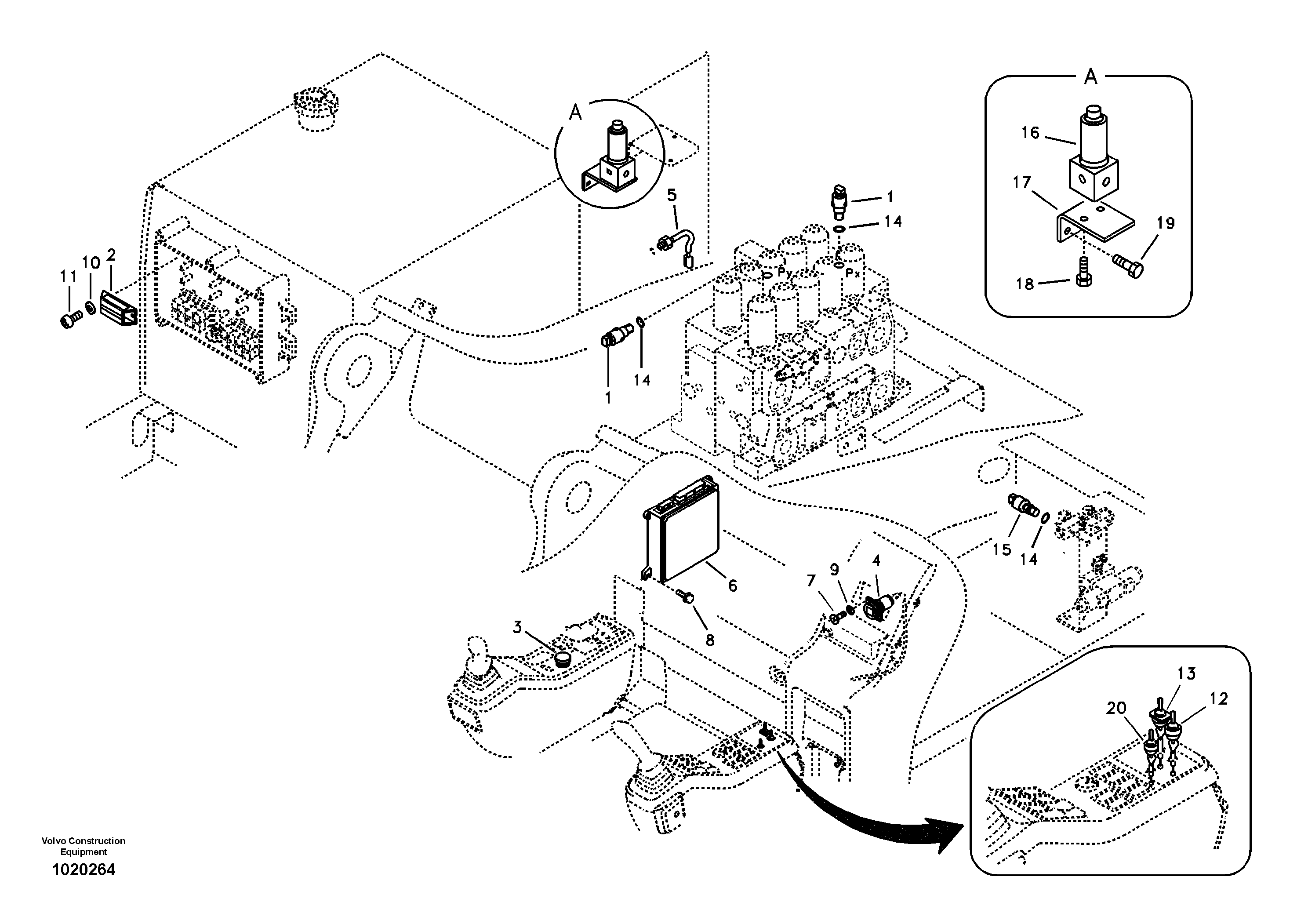Схема запчастей Volvo EC360B - 103222 Electronic unit EC360B SER NO INT 12152- EU&NA 80001-