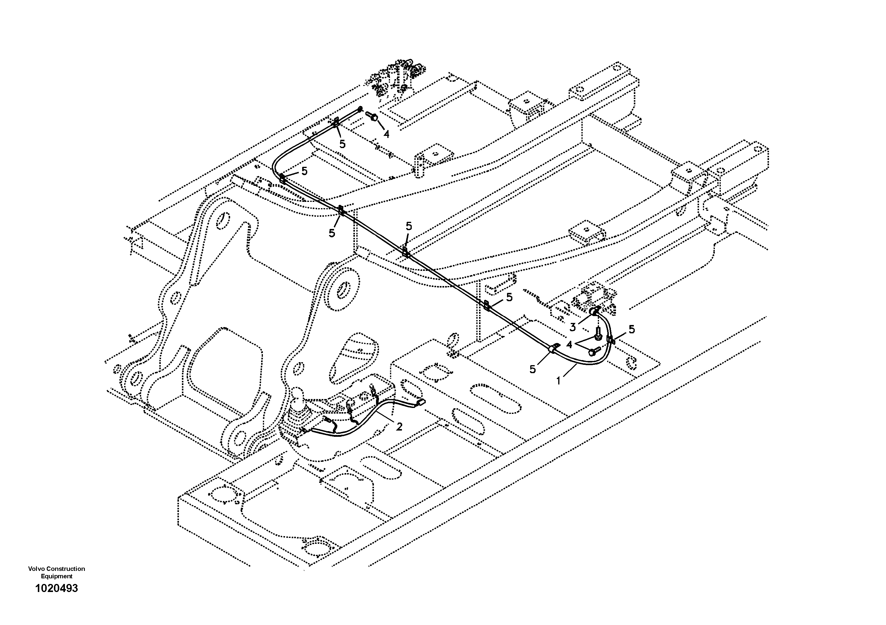 Схема запчастей Volvo EC360B - 96076 Cable and wire harness for clamshell bucket EC360B SER NO INT 12152- EU&NA 80001-