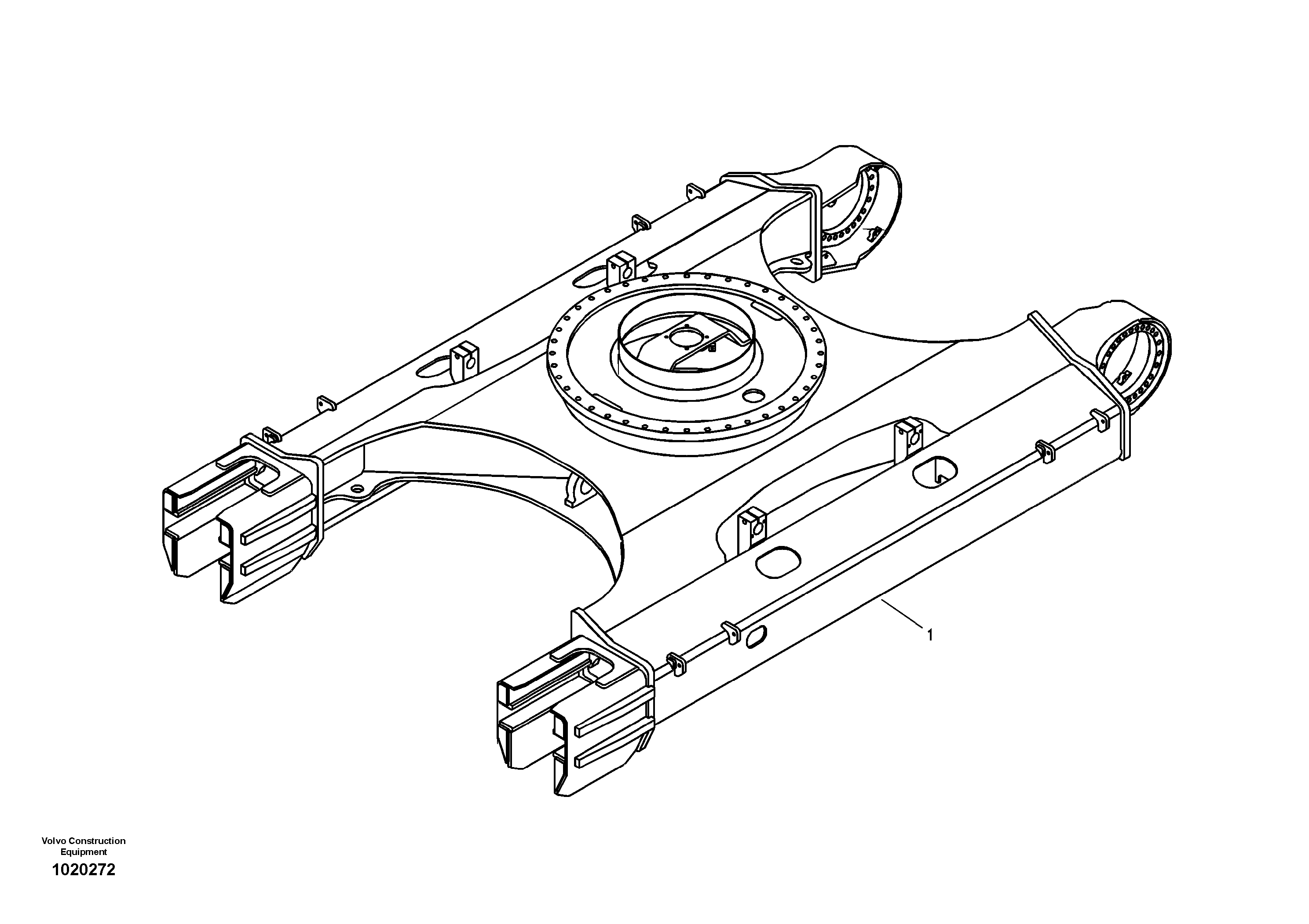Схема запчастей Volvo EC360B - 93764 Рама экскаватора (ходовой части, шасси) EC360B SER NO INT 12152- EU&NA 80001-