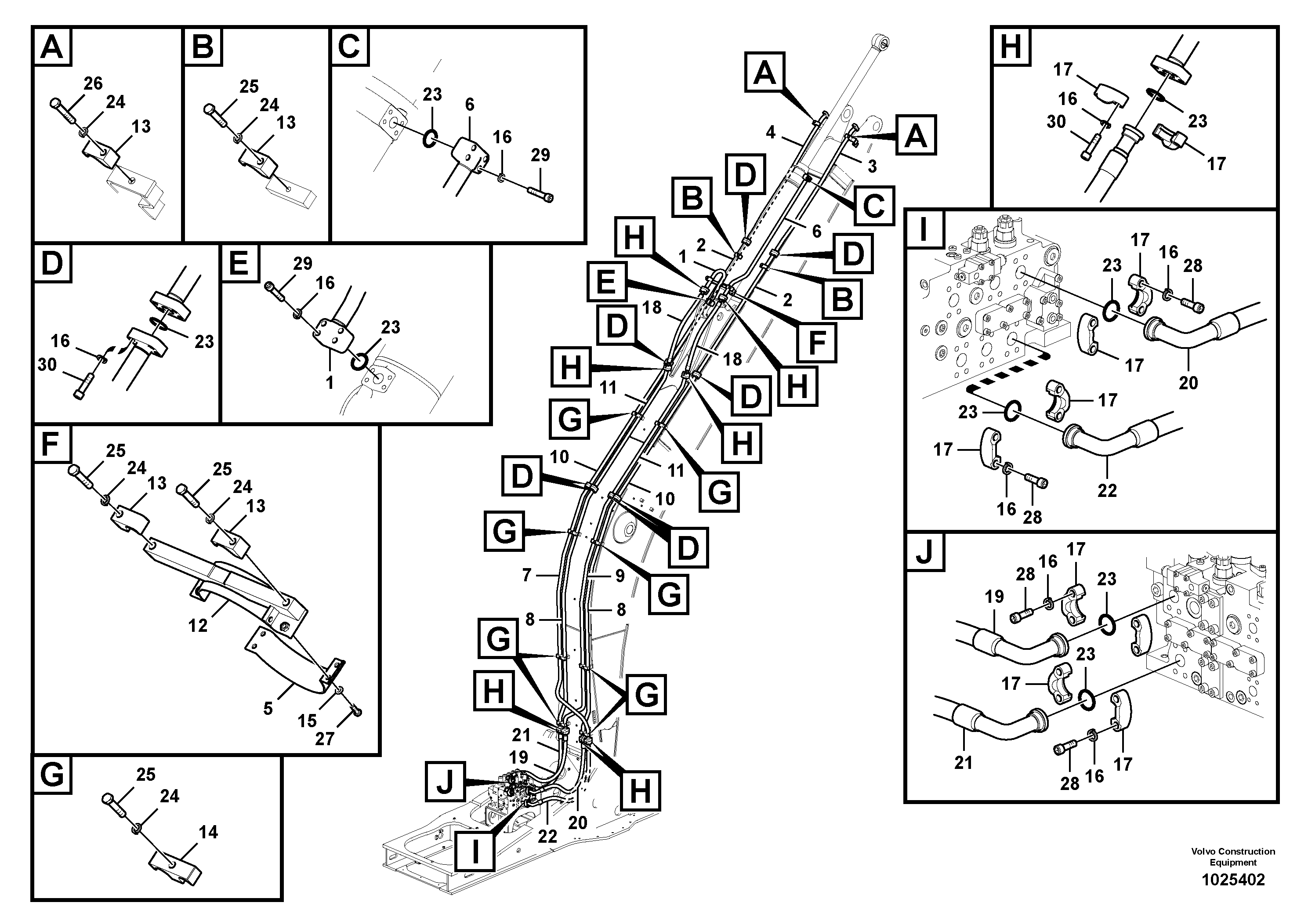 Схема запчастей Volvo EC360B - 48028 Working hydraulic, dipper arm cylinder on long boom EC360B PRIME S/N 15001-/85001- 35001-