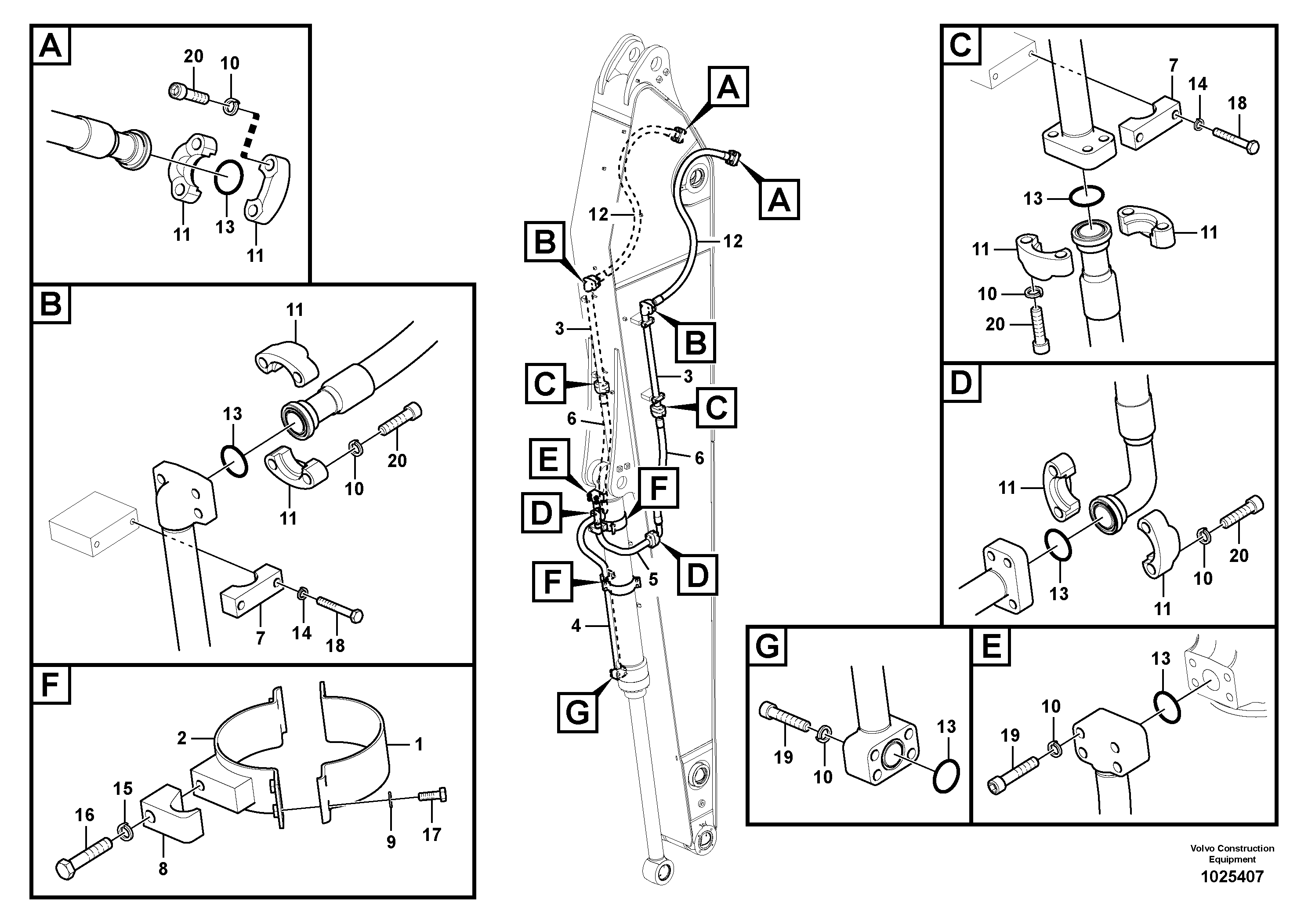 Схема запчастей Volvo EC360B - 48036 Working hydraulic, bucket cylinder on long dipper arm EC360B PRIME S/N 15001-/85001- 35001-
