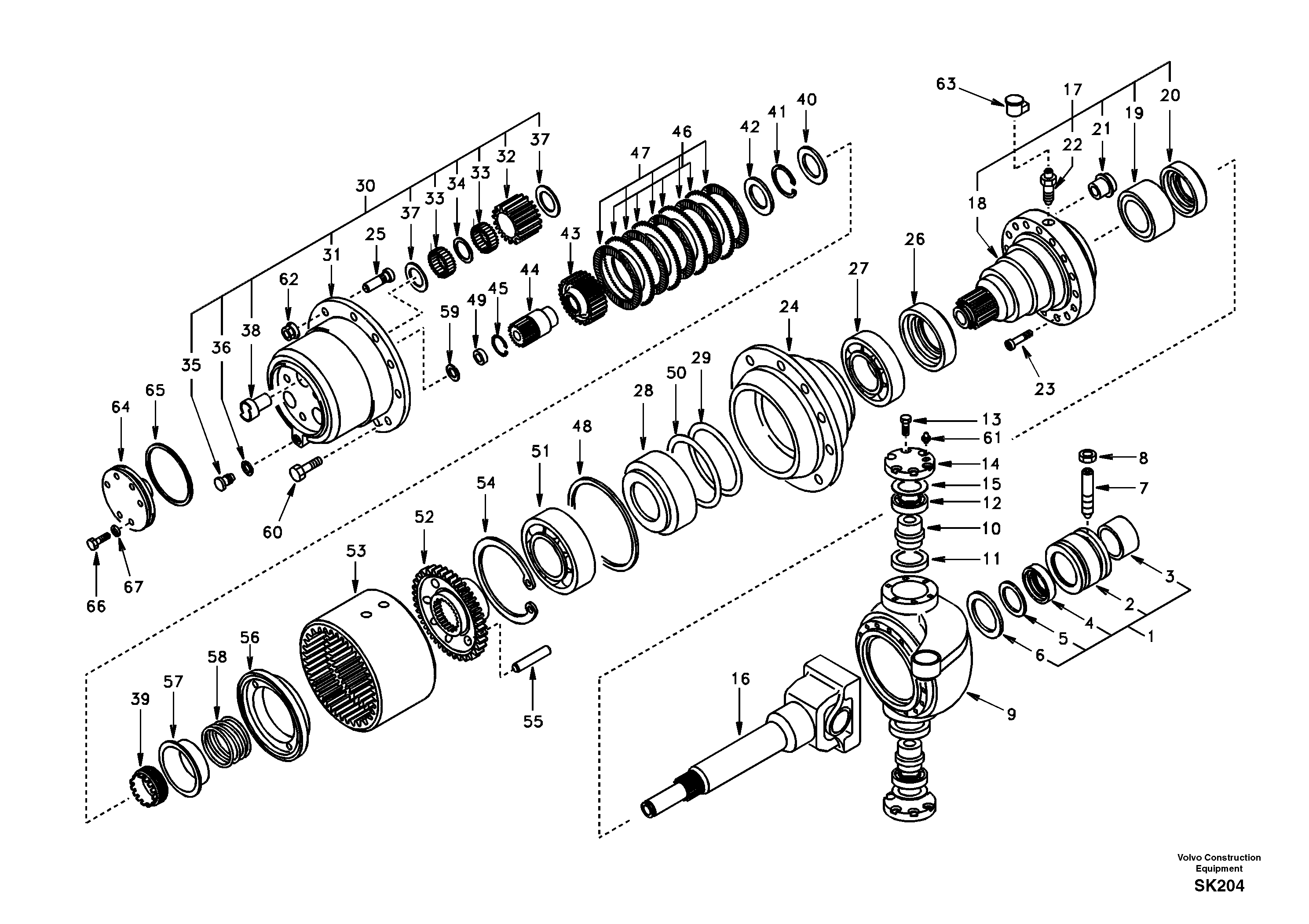 Схема запчастей Volvo EW170 - 29421 Hub reduction, front axle EW170 SER NO 3031-