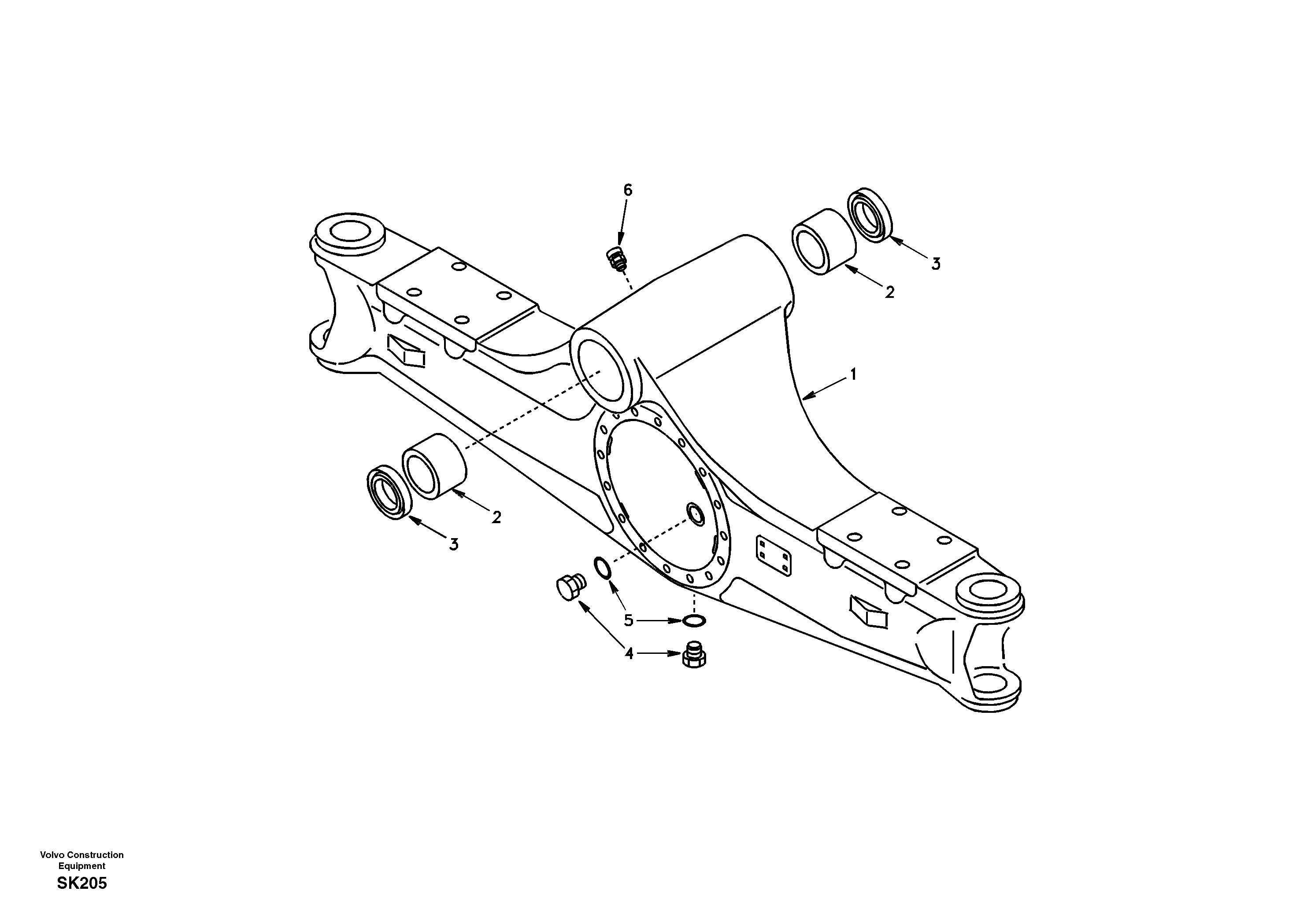 Схема запчастей Volvo EW170 - 29422 Housing, front axle EW170 SER NO 3031-