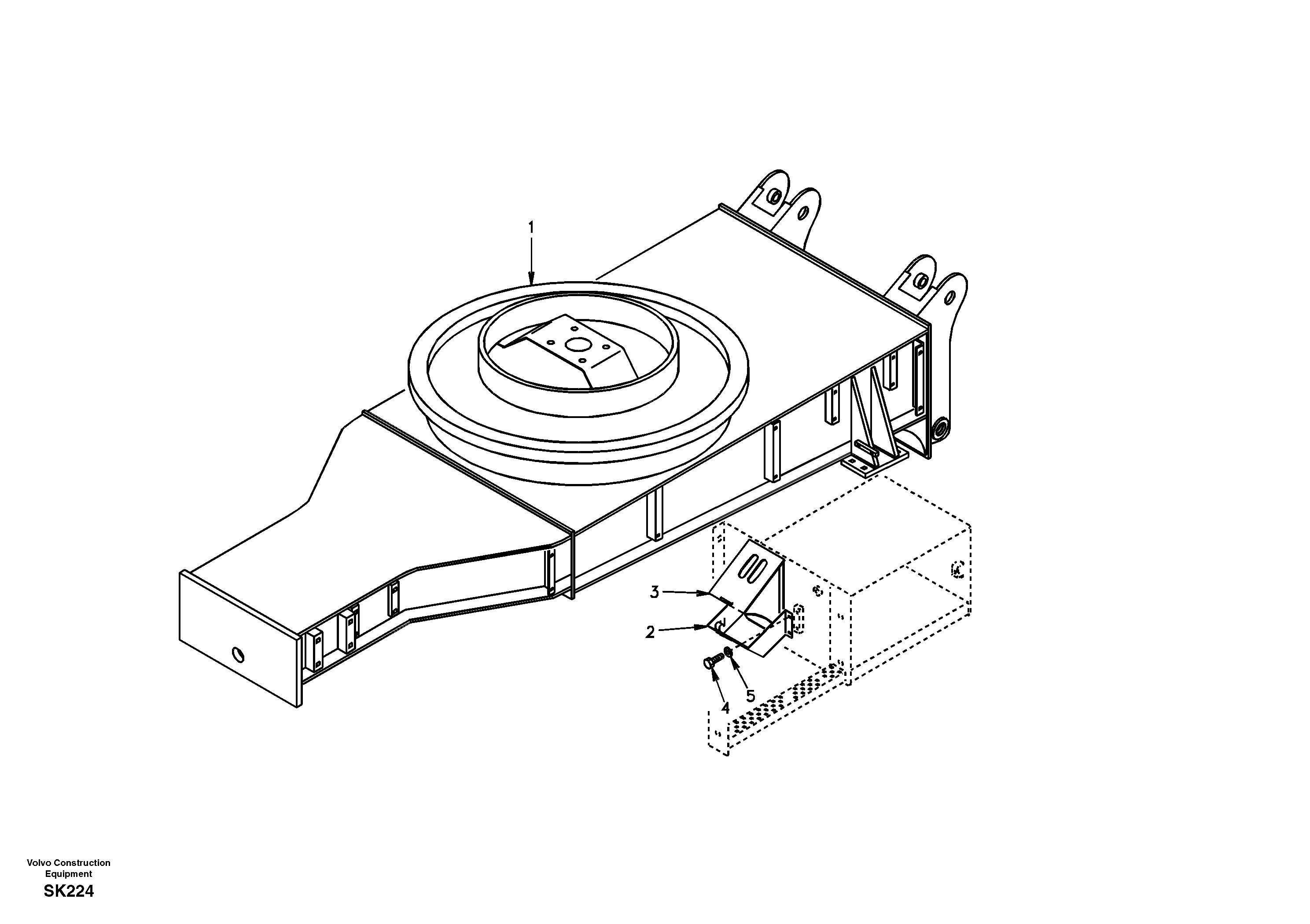 Схема запчастей Volvo EW170 - 48078 Рама экскаватора (ходовой части, шасси) EW170 SER NO 3031-
