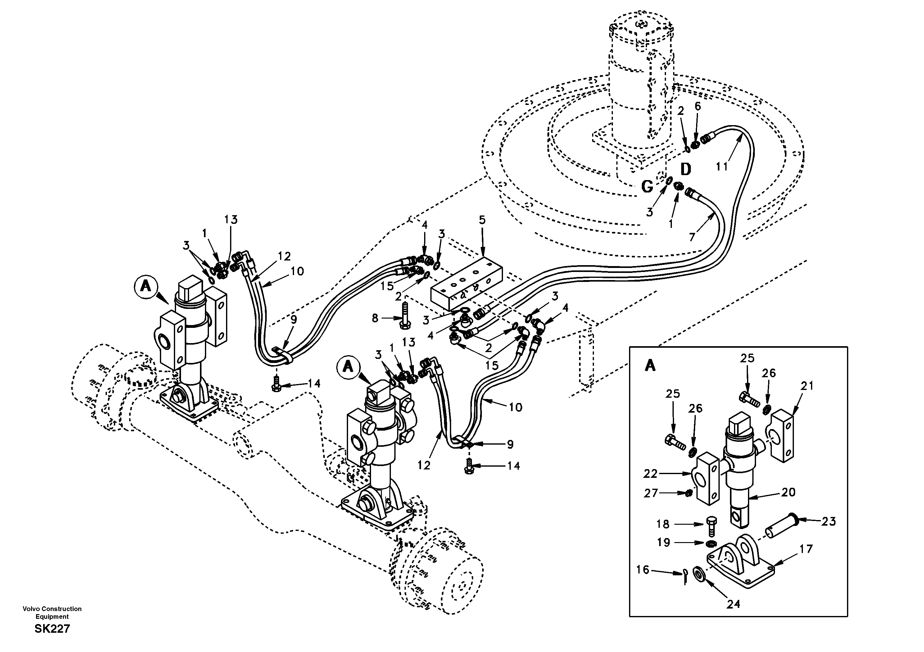 Схема запчастей Volvo EW170 - 10255 Axle locking system EW170 SER NO 3031-