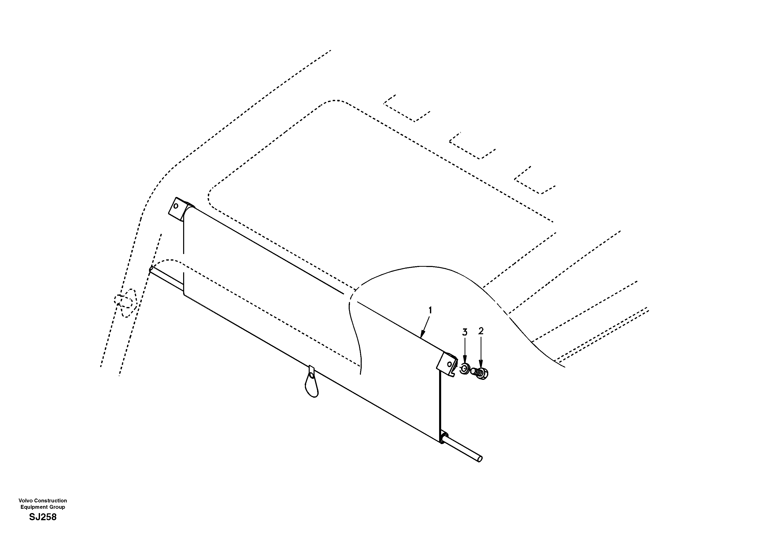 Схема запчастей Volvo EW170 - 25964 Sun visor interior EW170 & EW180 SER NO 3031-