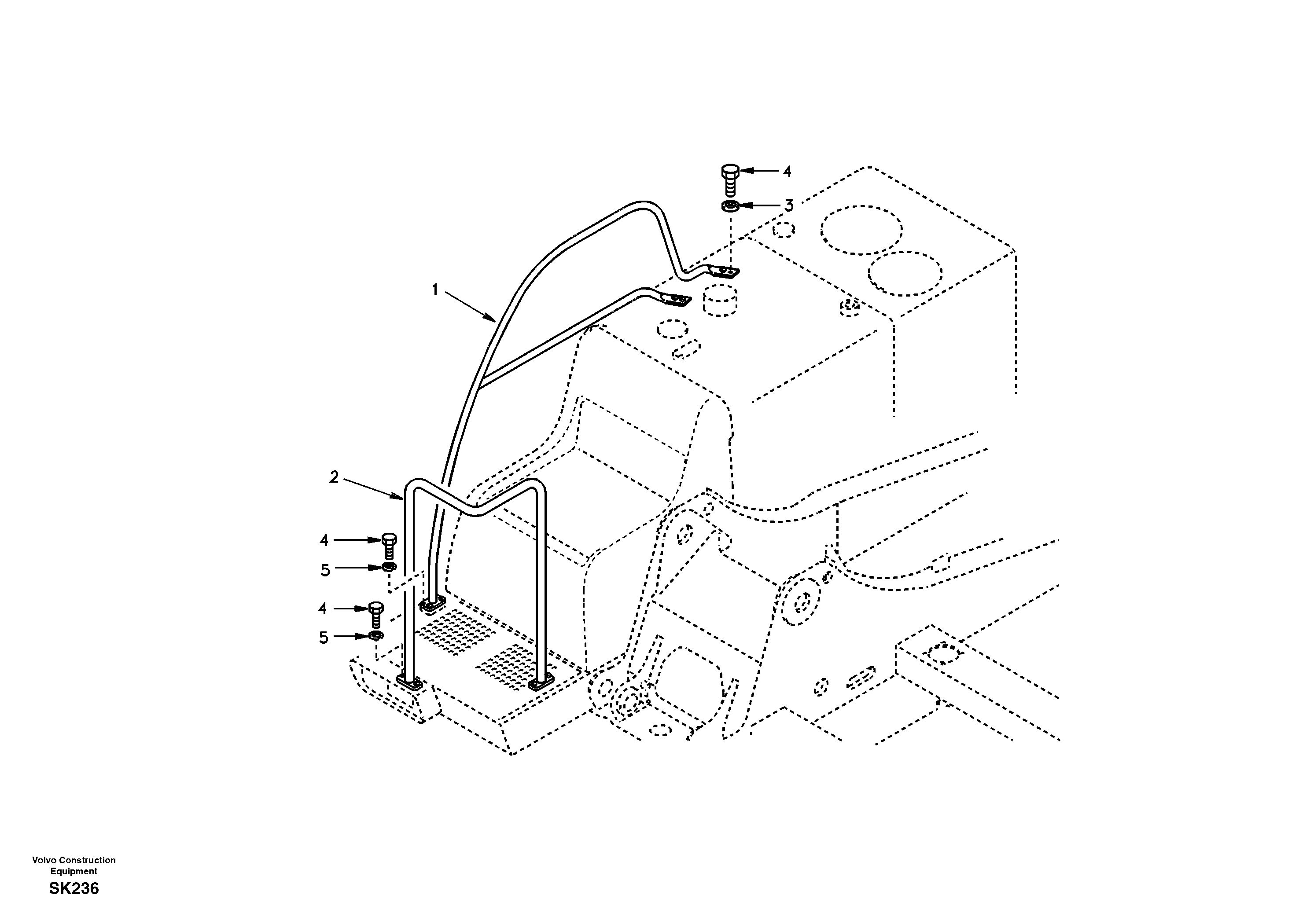 Схема запчастей Volvo EW170 - 35035 Перила EW170 SER NO 3031-