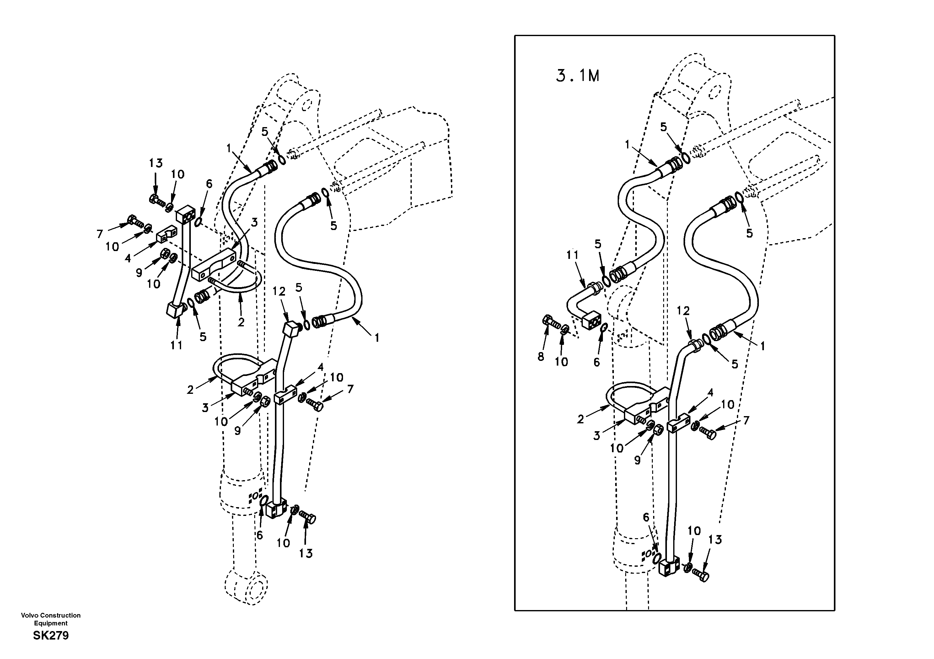 Схема запчастей Volvo EW170 - 32096 Working hydraulic, dipper arm EW170 SER NO 3031-