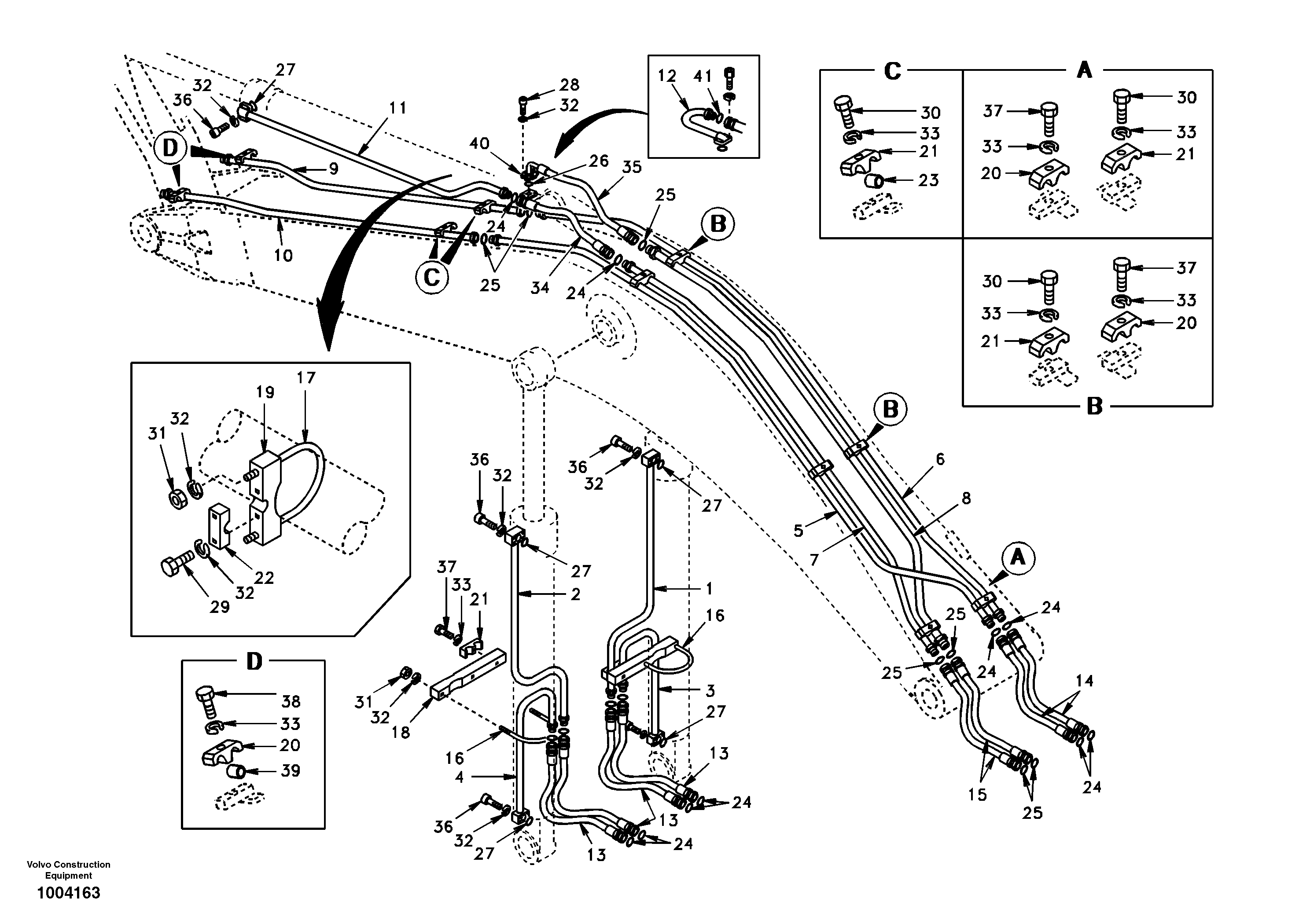 Схема запчастей Volvo EW170 - 72930 Working hydraulic, boom EW170 SER NO 3031-