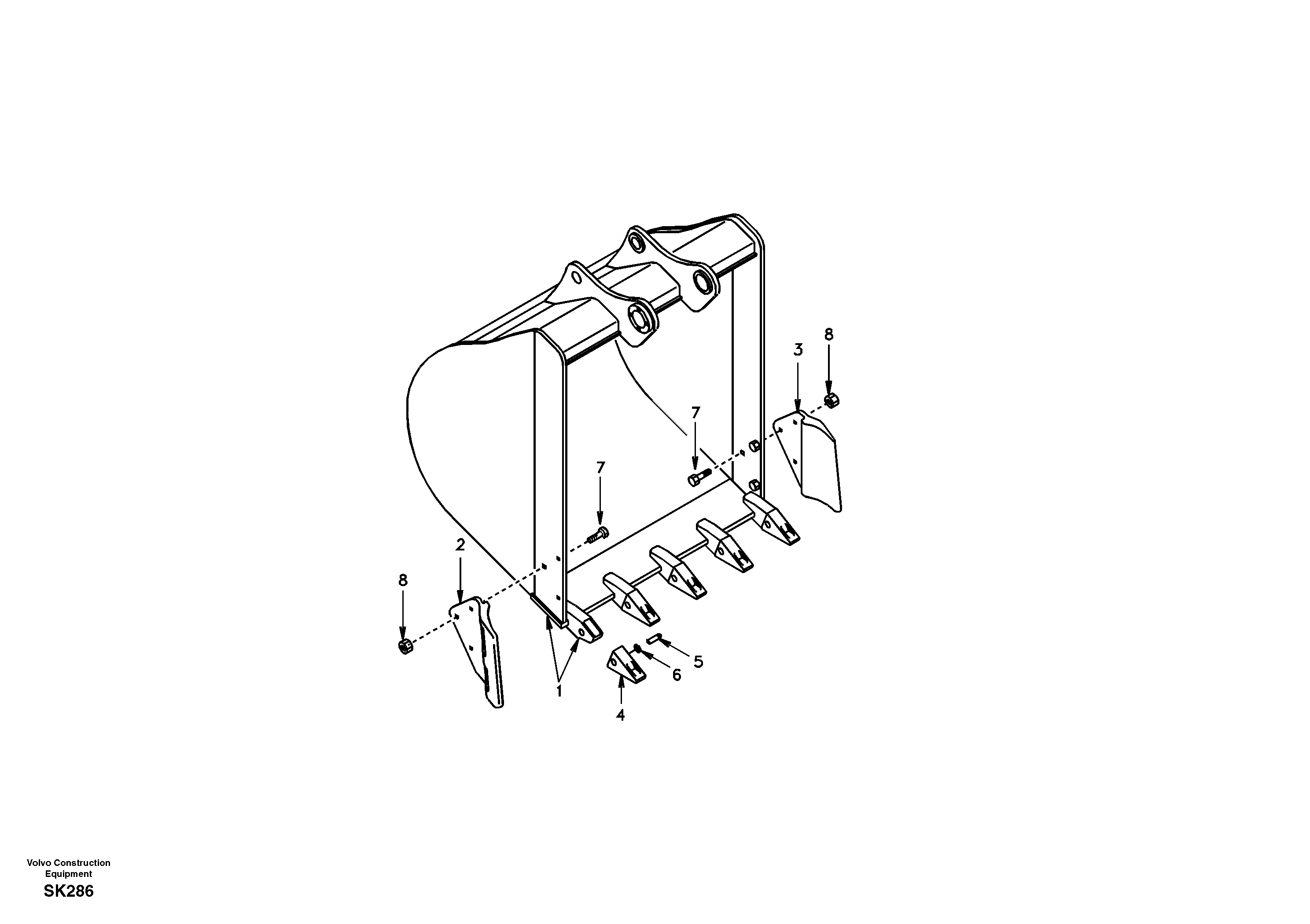 Схема запчастей Volvo EW170 - 14642 Ковш EW170 SER NO 3031-
