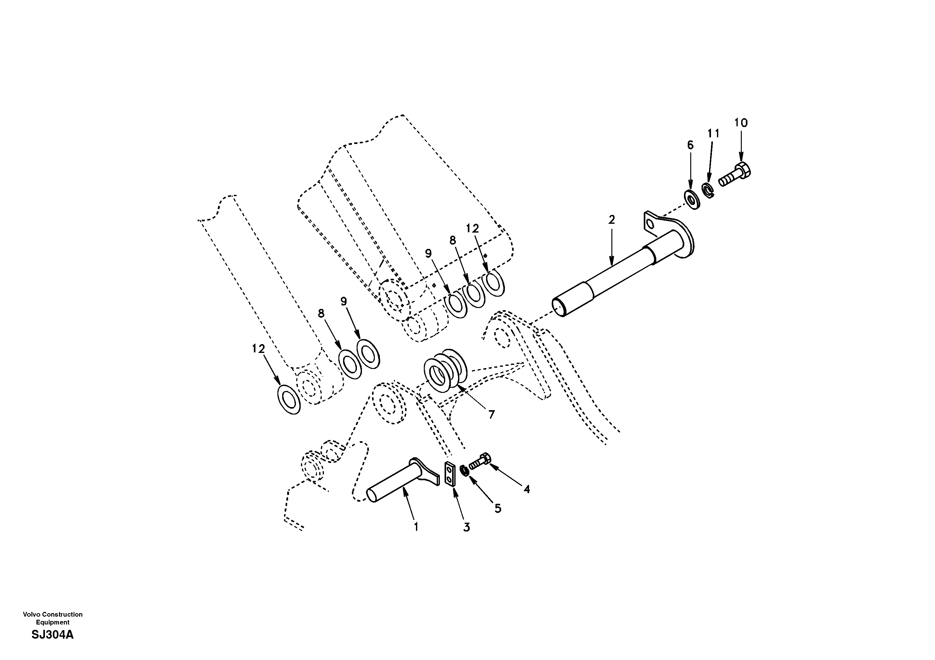 Схема запчастей Volvo EW170 - 19420 Links to boom and boom cylinder mounting EW170 & EW180 SER NO 3031-