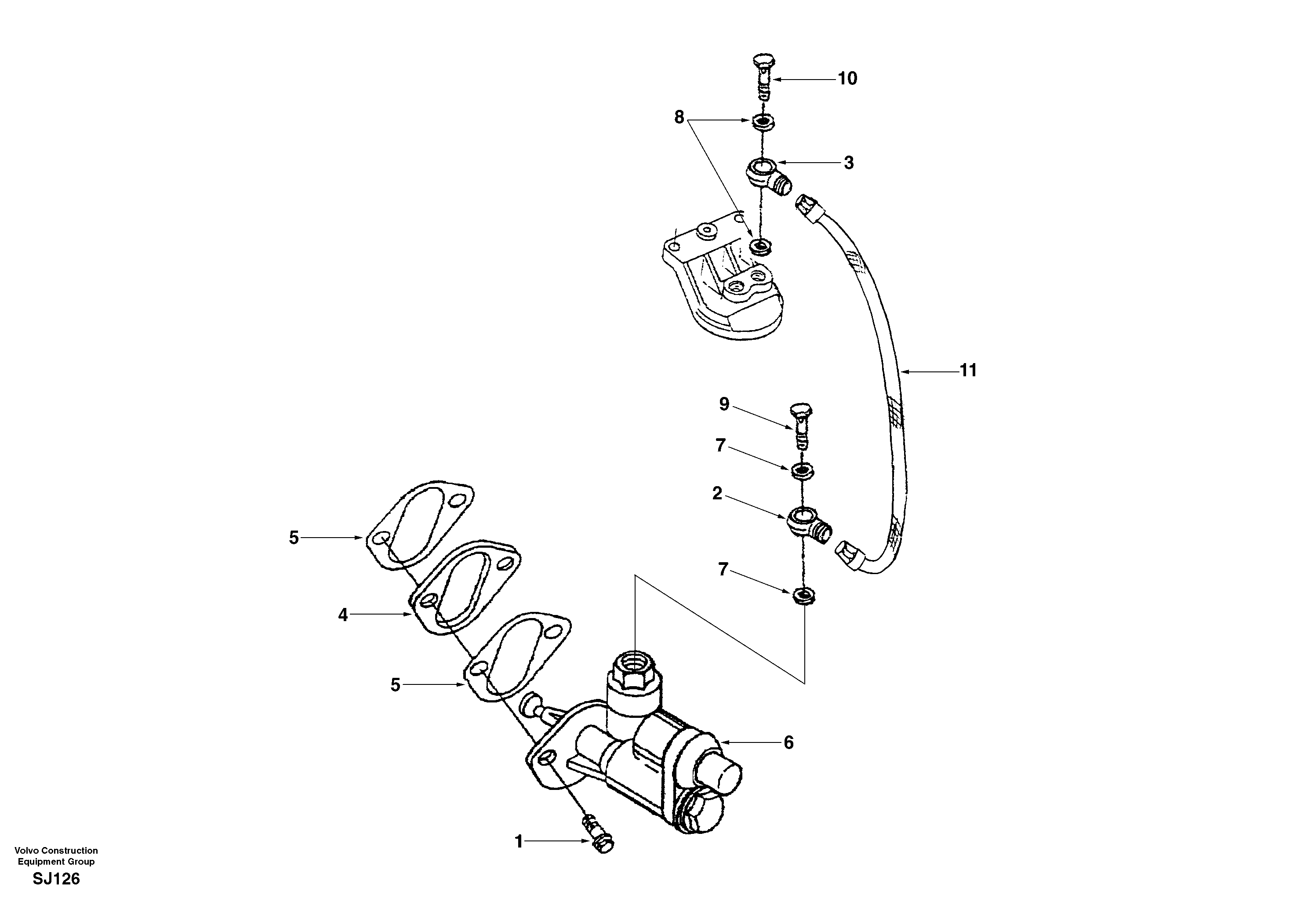 Схема запчастей Volvo EW170 - 26063 Fuel feed pump EW170 & EW180 SER NO 3031-