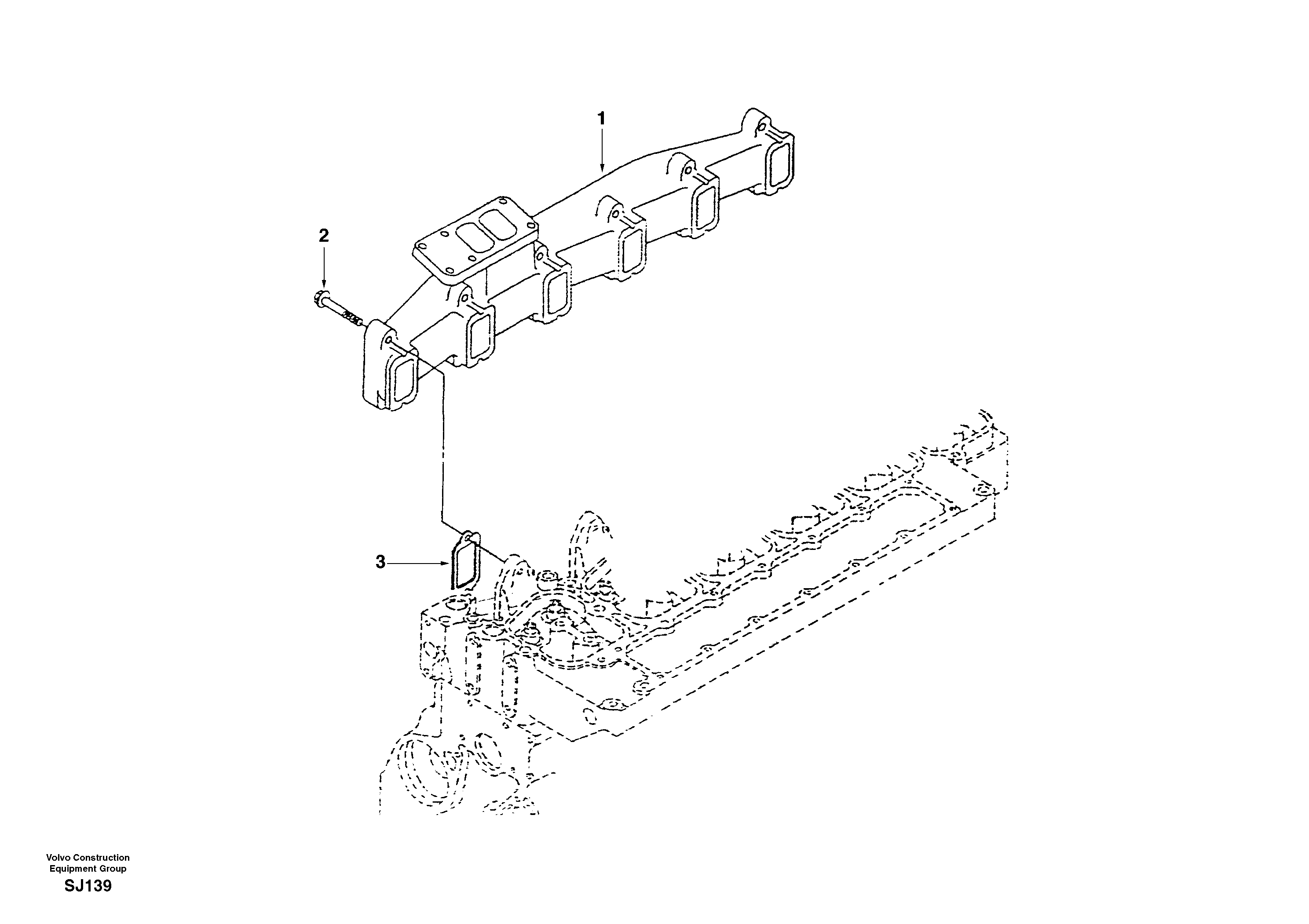 Схема запчастей Volvo EW170 - 26329 Коллектор (труба) выпускной EW170 & EW180 SER NO 3031-